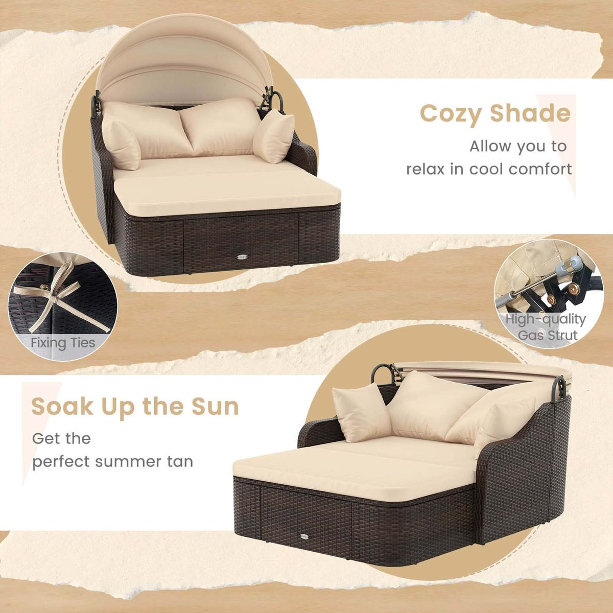 Patio PE Rattan Daybed  product image