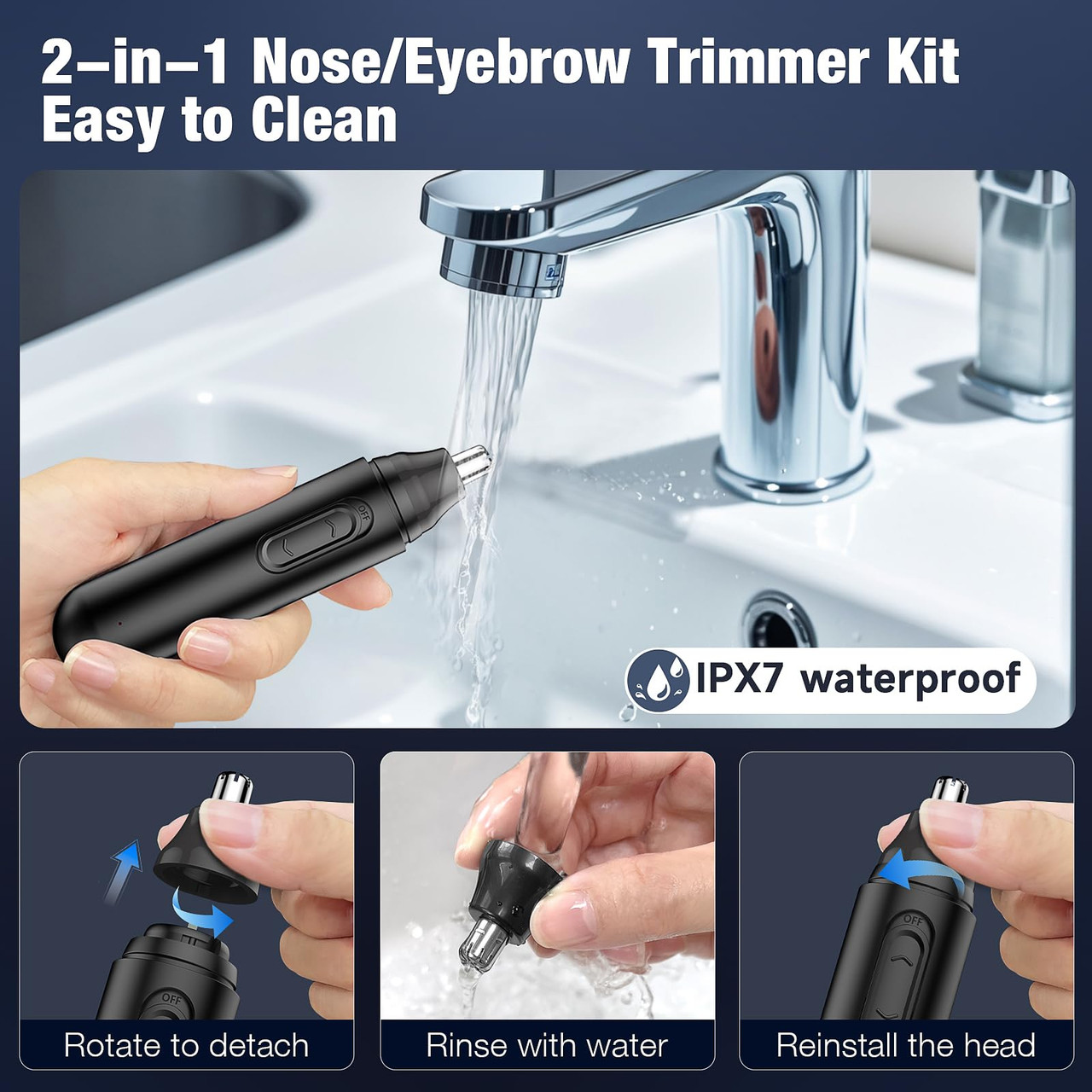 2 In 1 Rechargeable Nose Hair Trimmer product image