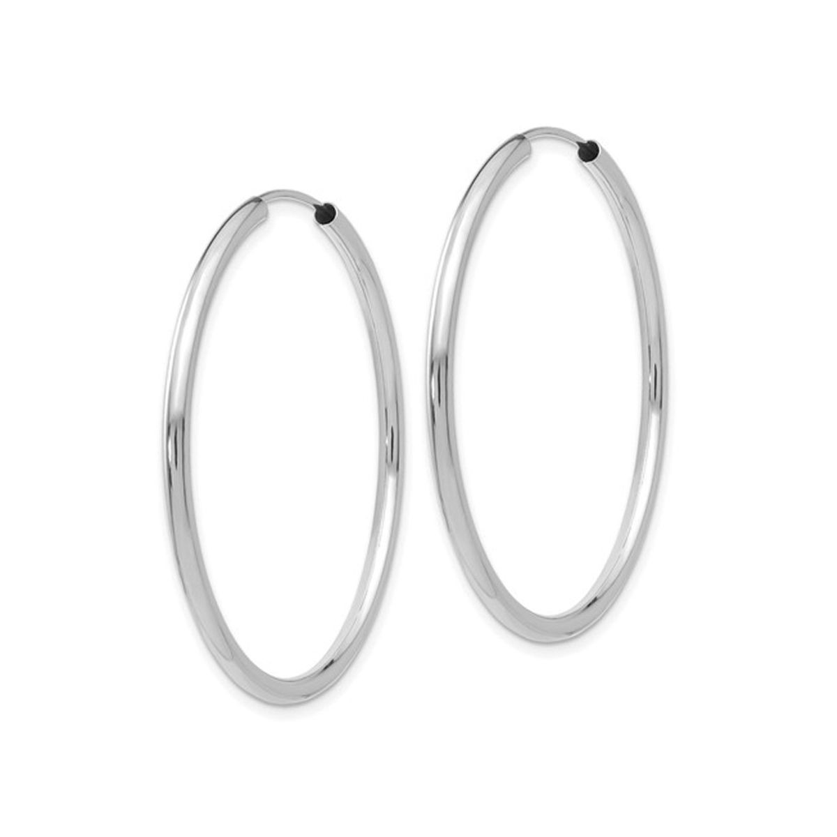 Medium Hoop Earrings in 14K White Gold 1 1/2 Inch (2.00 mm) product image
