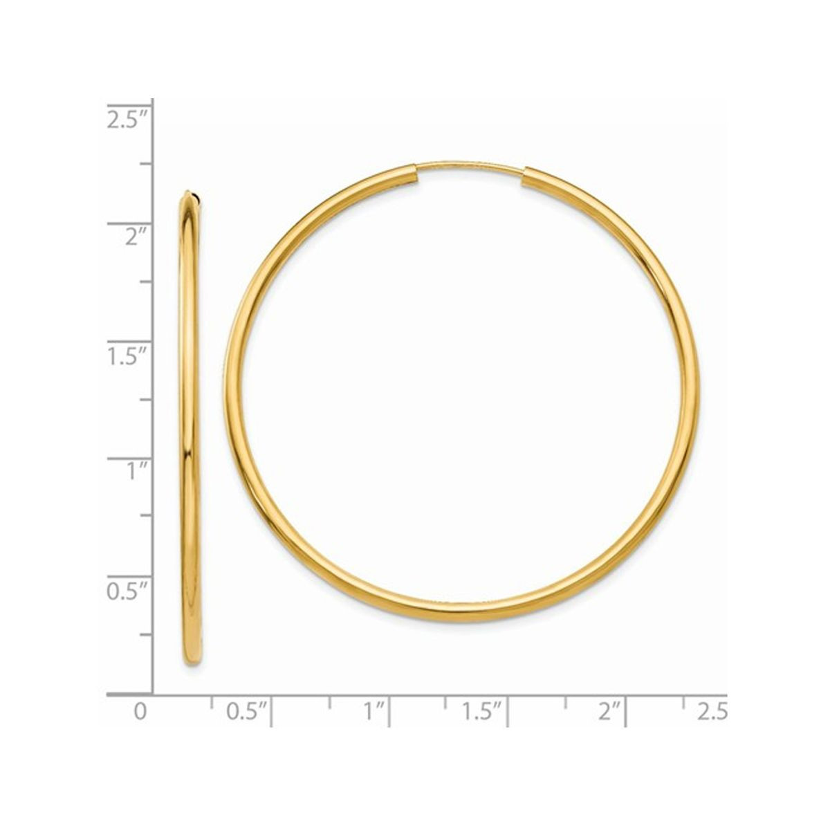 2" Large Hoop Earrings in 14K Yellow Gold (2.00 mm) product image