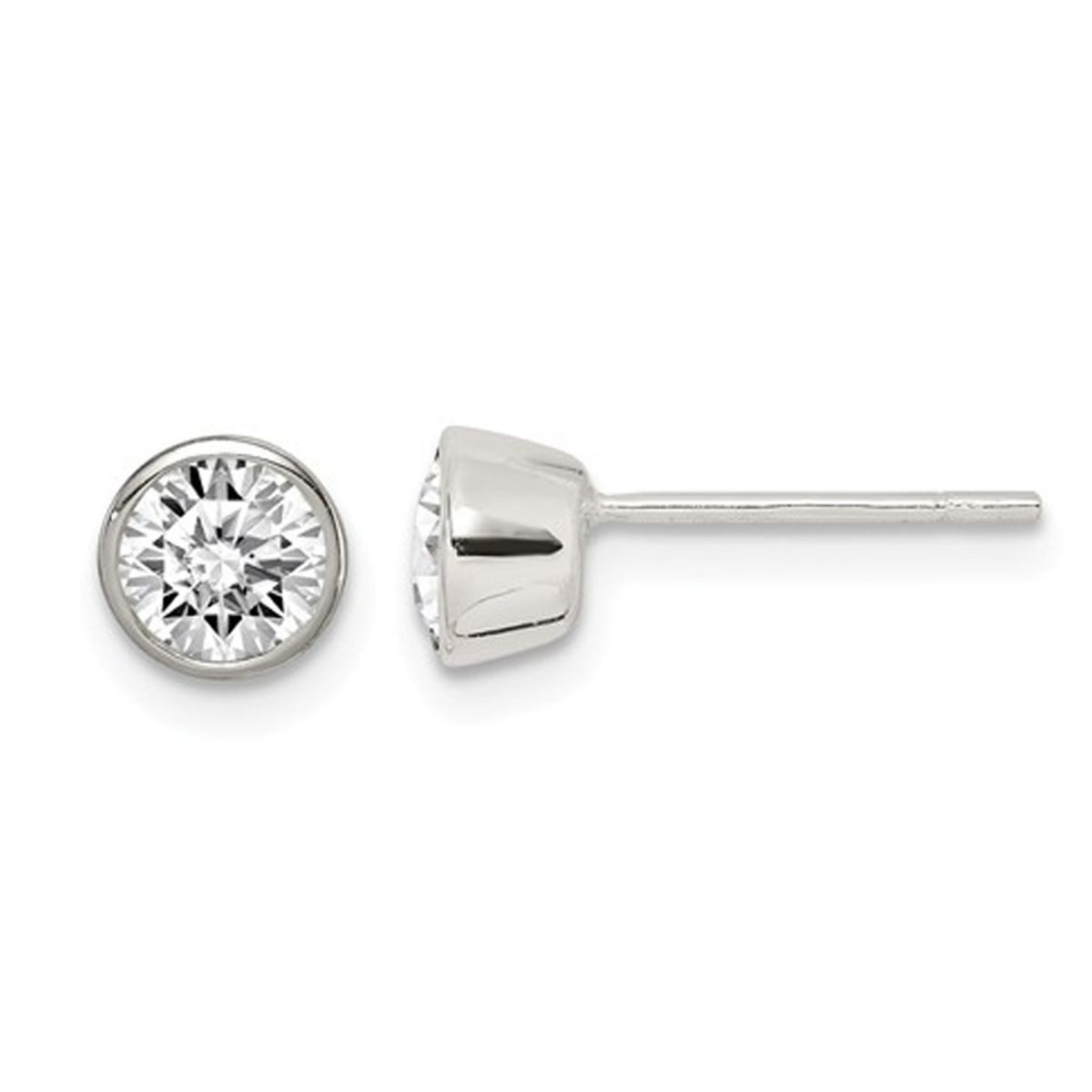 5mm Cubic Zirconia (CZ) Solitaire Earrings in Sterling Silver product image