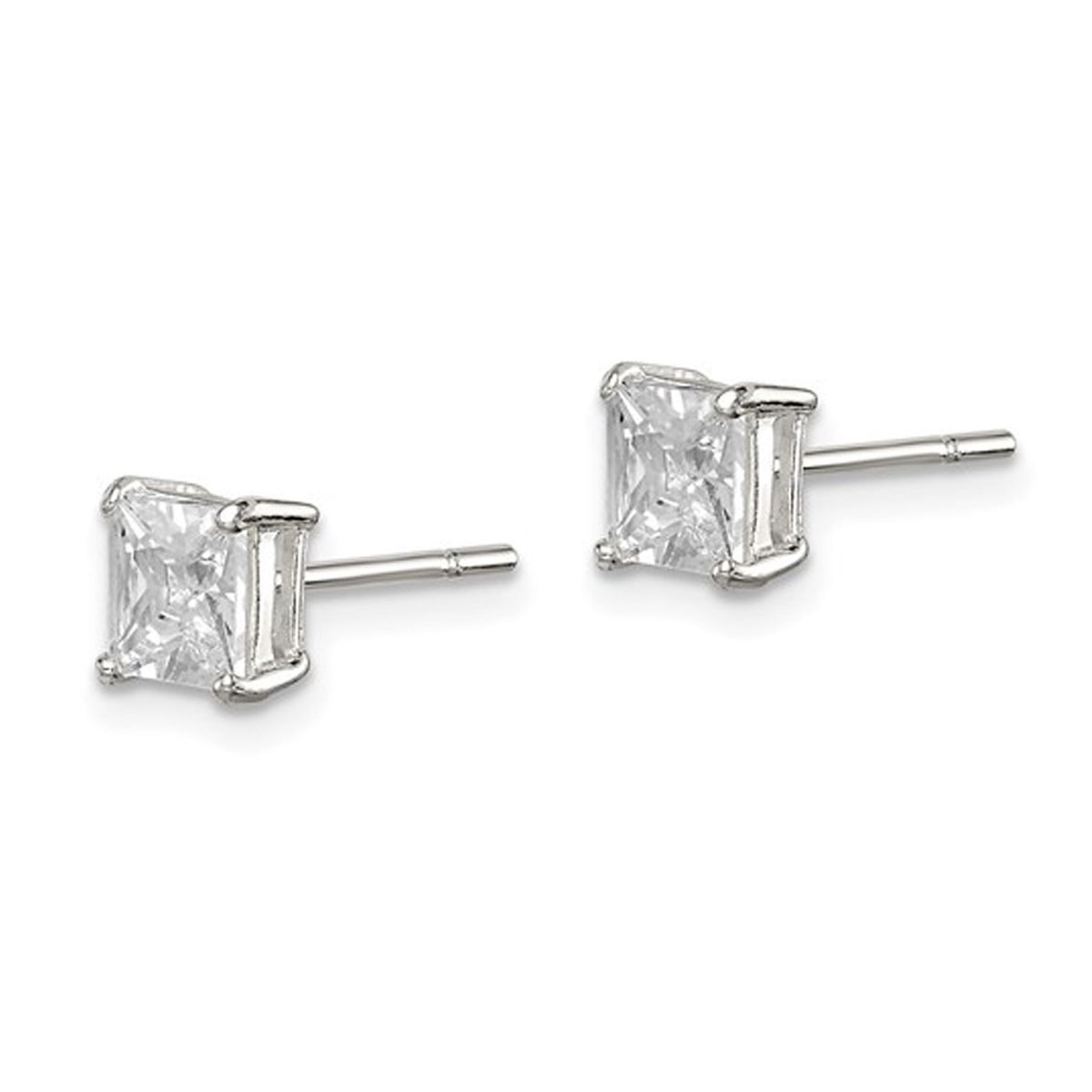 5mm Cubic Zirconia (CZ) Princess-Cut Solitaire Earrings 1/2 Carat (ctw) product image