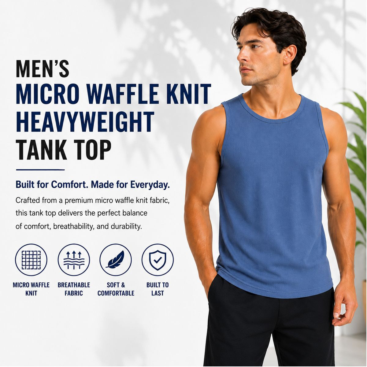 Men's Micro Waffle Knit Heavyweight Tank Top (6-Pack) product image