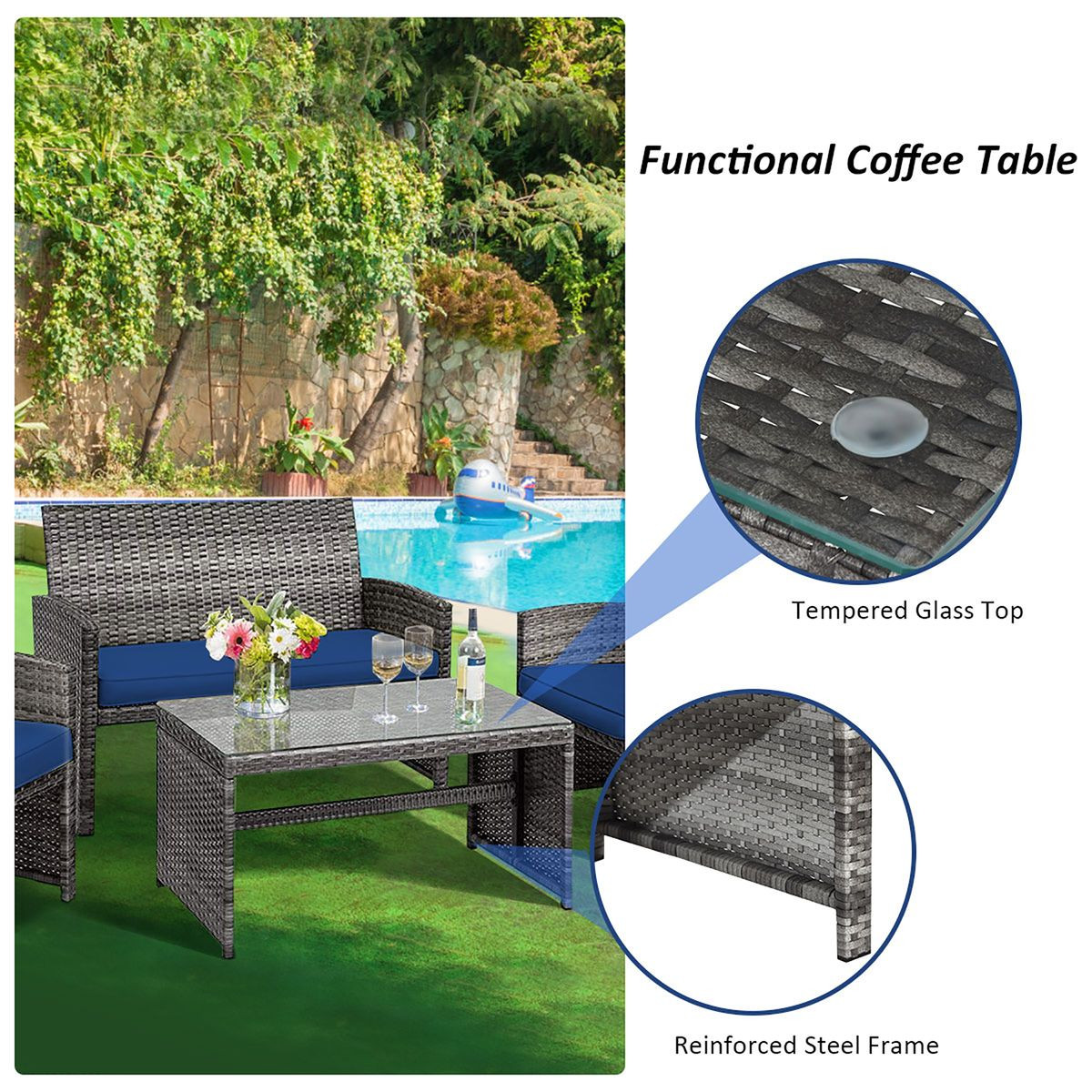 Patio Rattan Furniture Set (8 Pieces) product image
