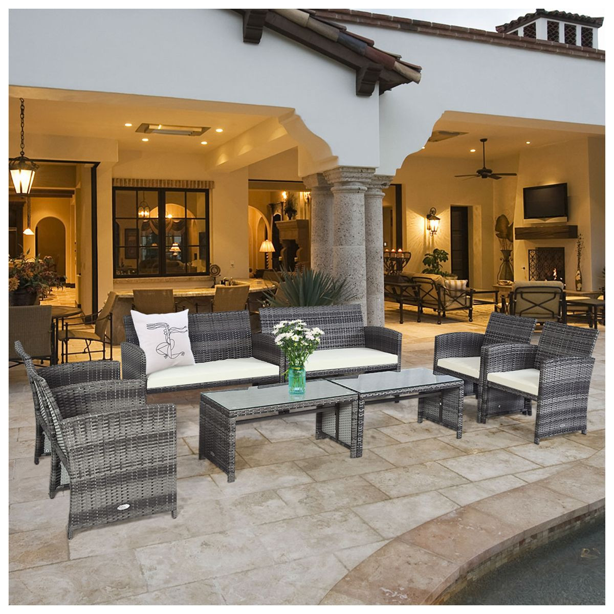 Patio Rattan Furniture Set (8 Pieces) product image