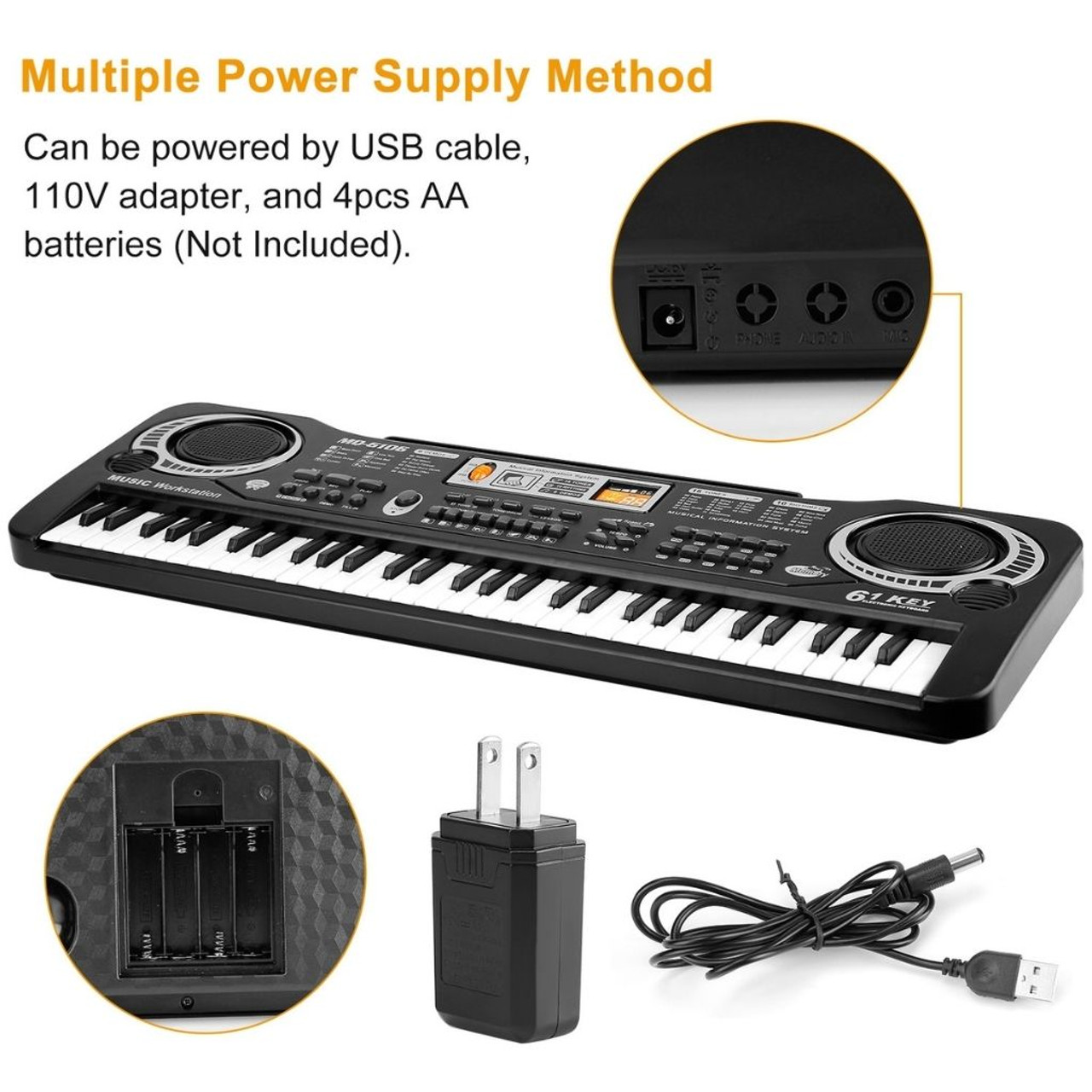 61-Key Digital Keyboard Electric Piano with Microphone product image