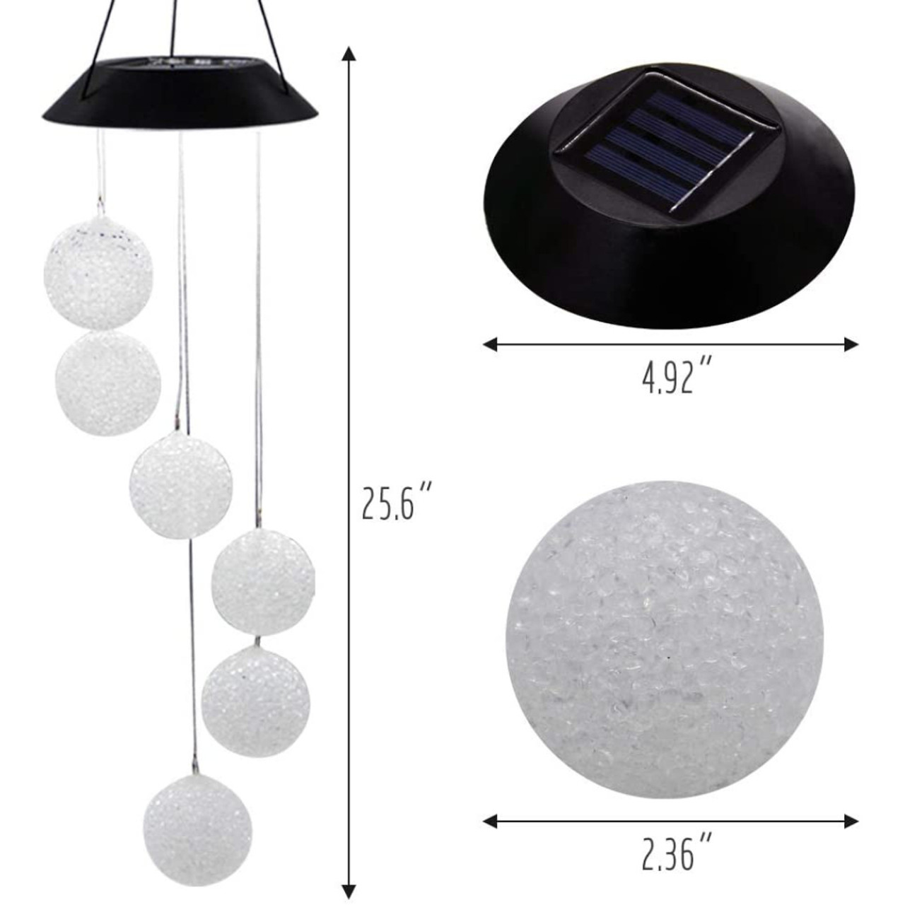 Color-Changing Solar Crystal Ball Wind Spinner (2-Pack) product image