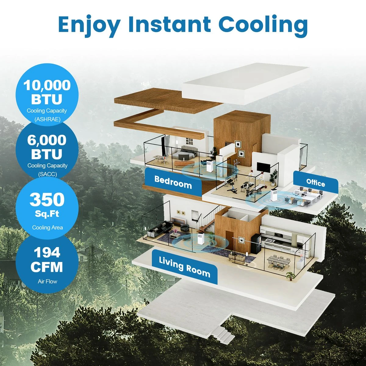 6000 BTU 4-in-1 AC Portable Air Conditioner product image