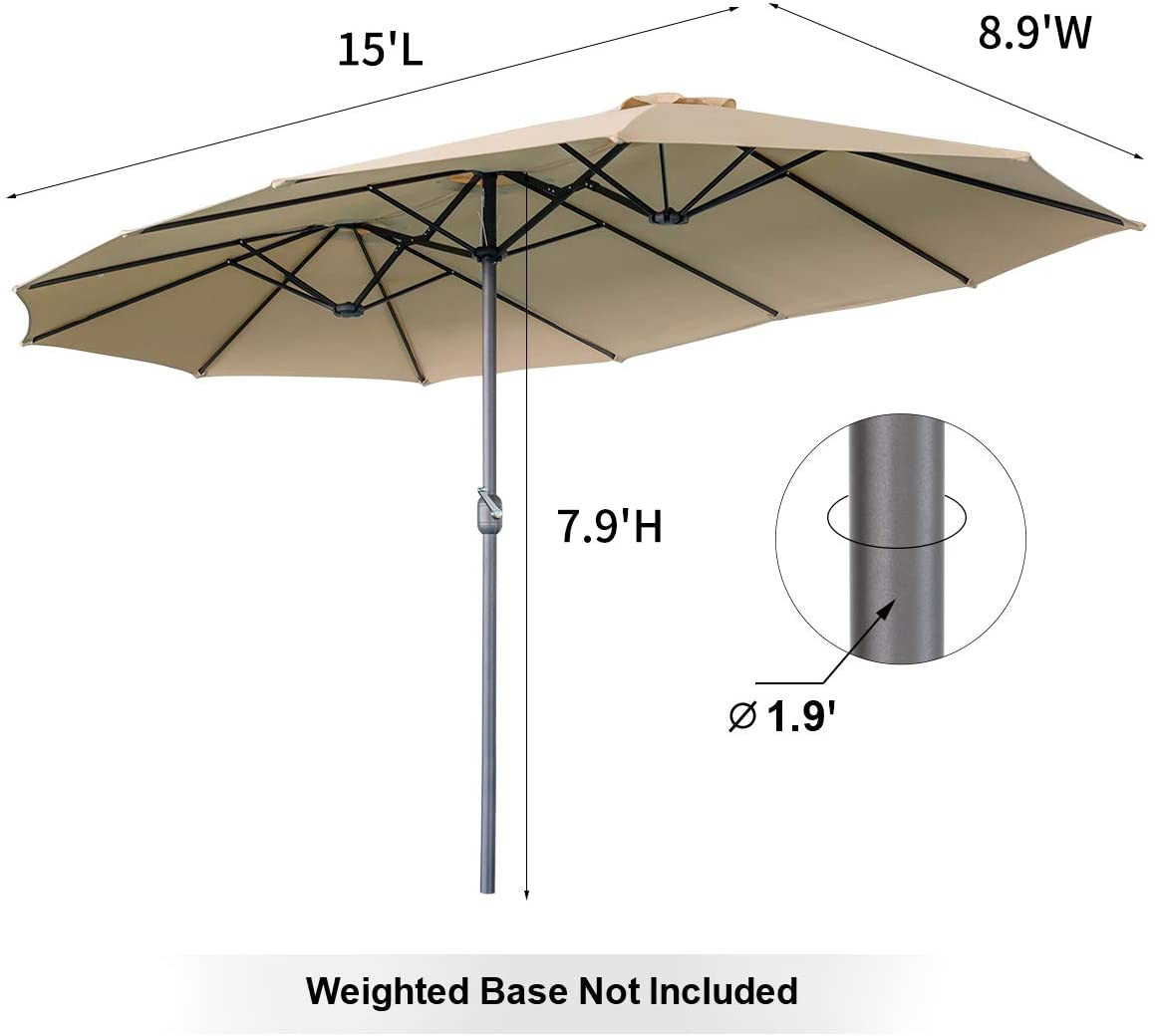 Outdoor 15' X 9' Double-sided Patio Umbrella product image