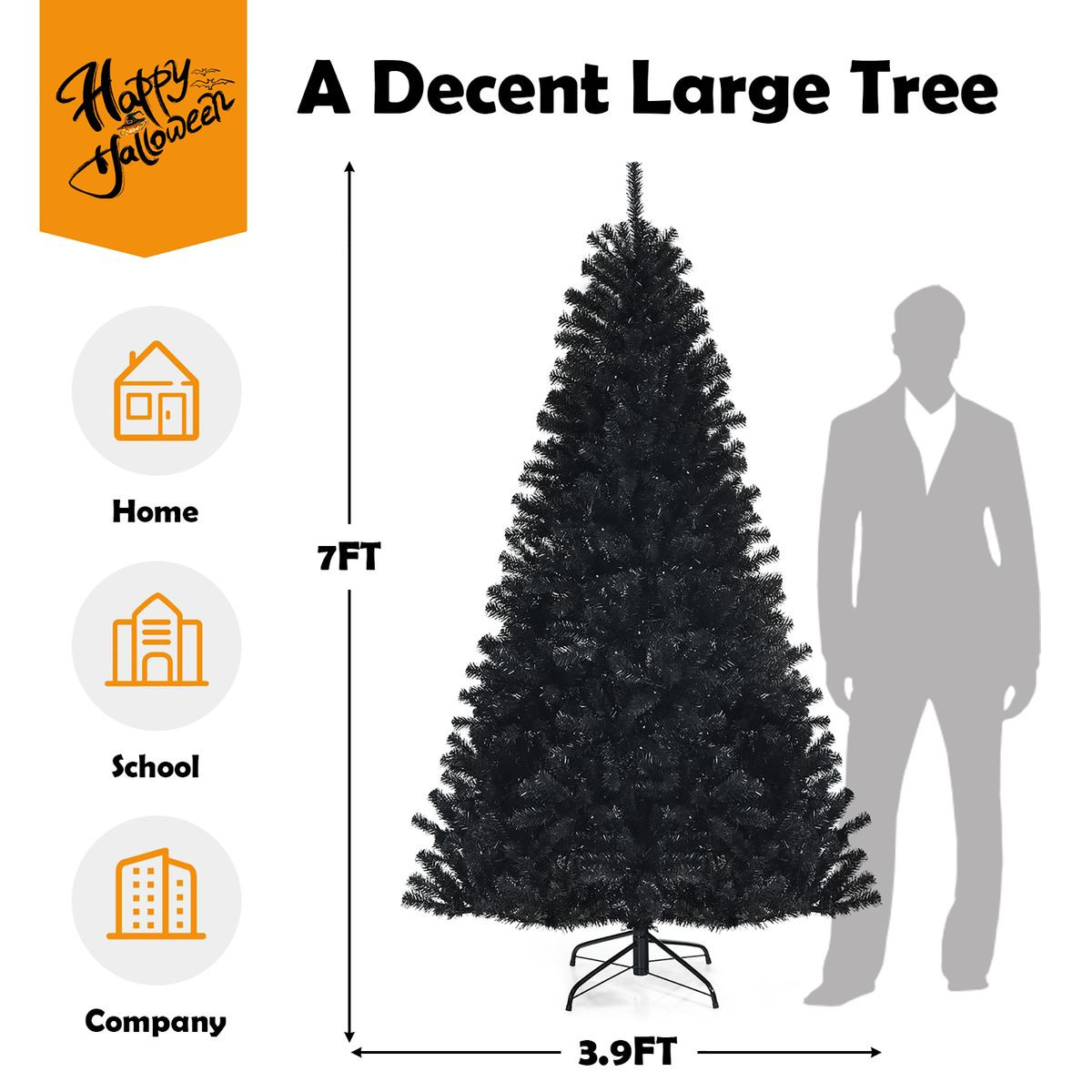 Goplus Black  Christmas Tree with Purple LED Lights ( 7 feet) product image
