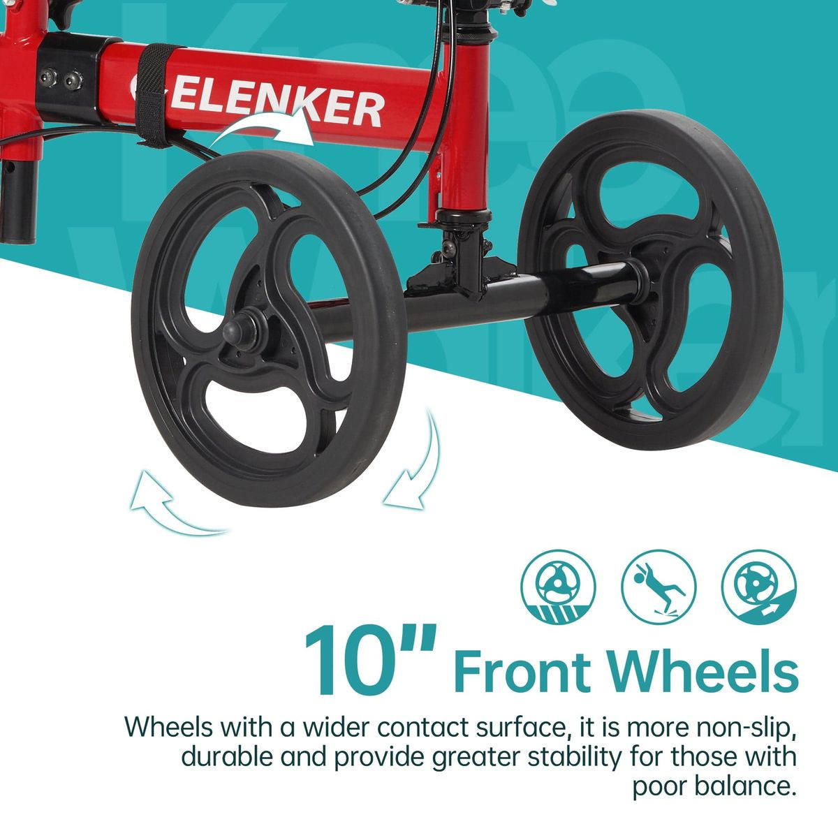 Elenker Steerable Deluxe Medical Knee Scooter product image