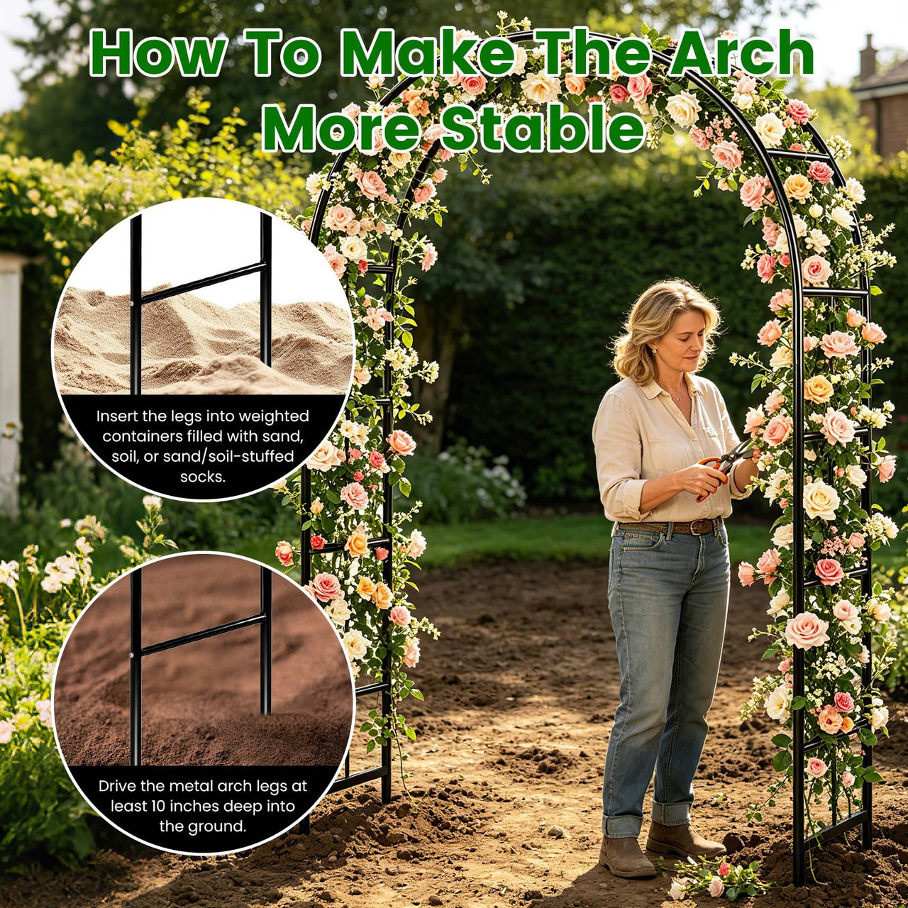 Adjustable Metal Garden Arch (1- or 2-Pack) product image