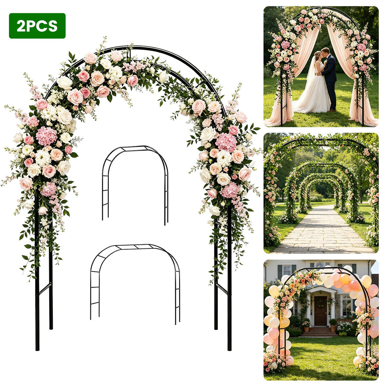 Adjustable Metal Garden Arch (1- or 2-Pack) product image
