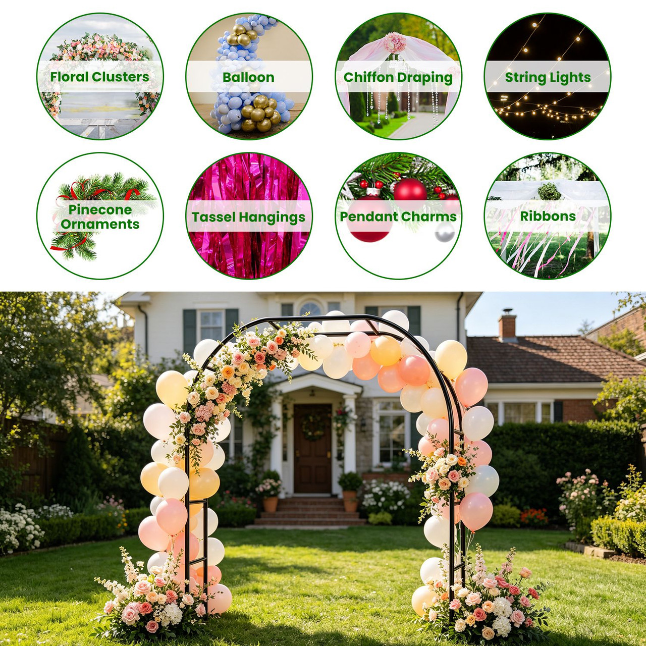 Adjustable Metal Garden Arch (1- or 2-Pack) product image