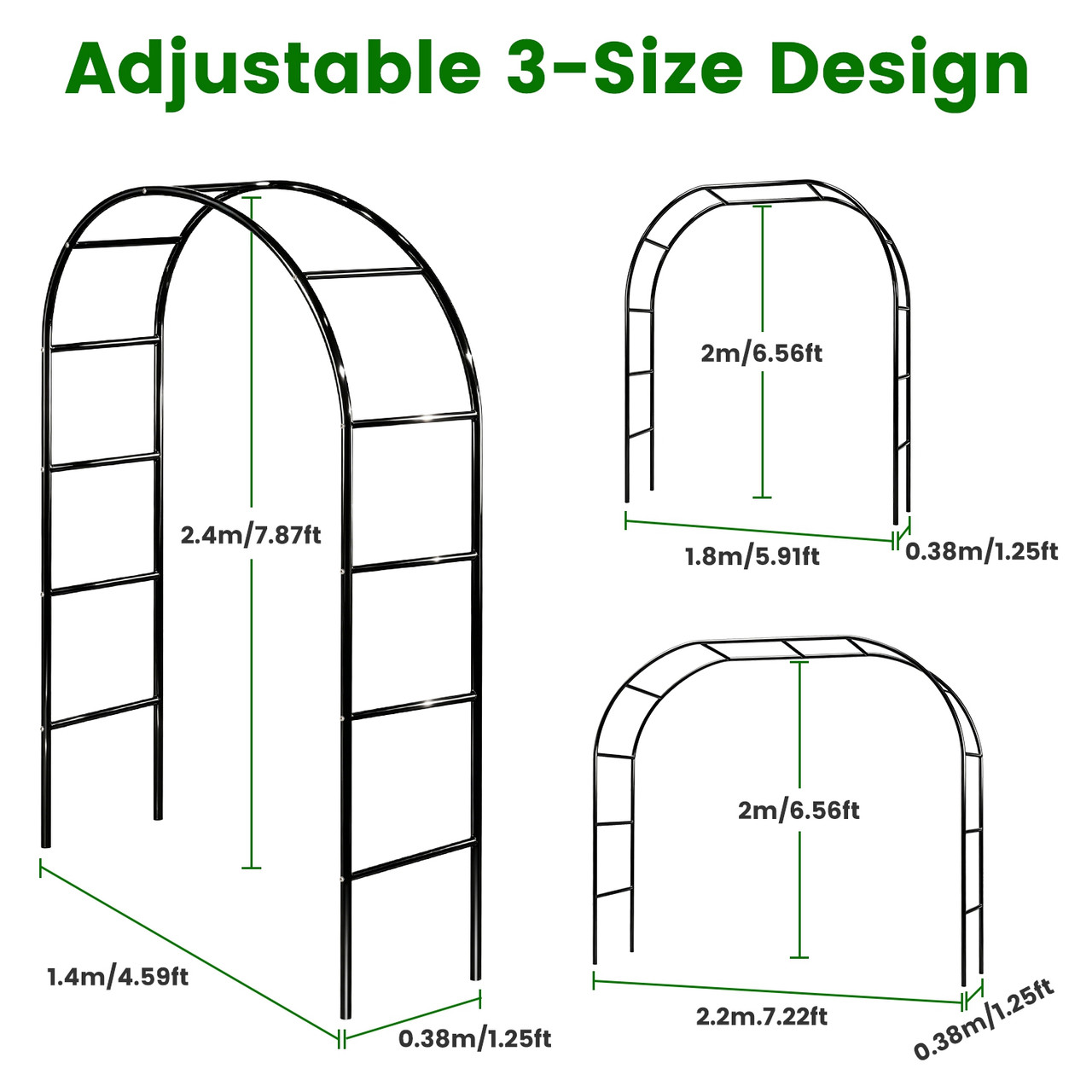 Adjustable Metal Garden Arch (1- or 2-Pack) product image