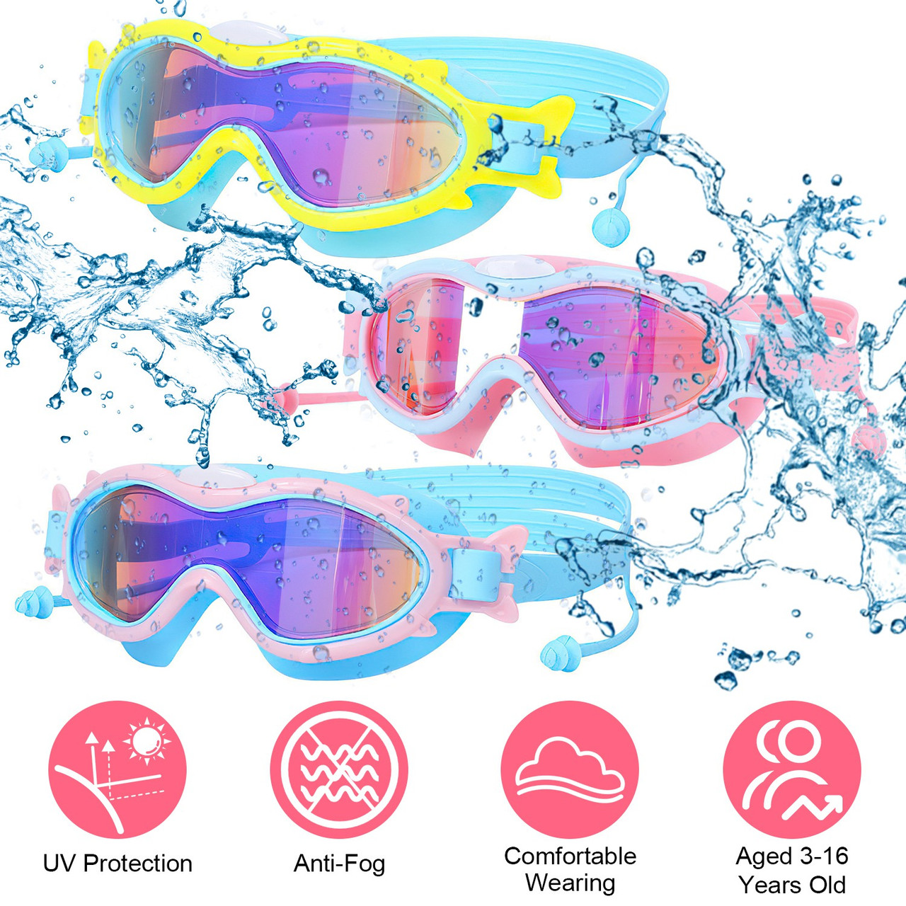 Kids' Swim Goggles with Ear Plugs product image