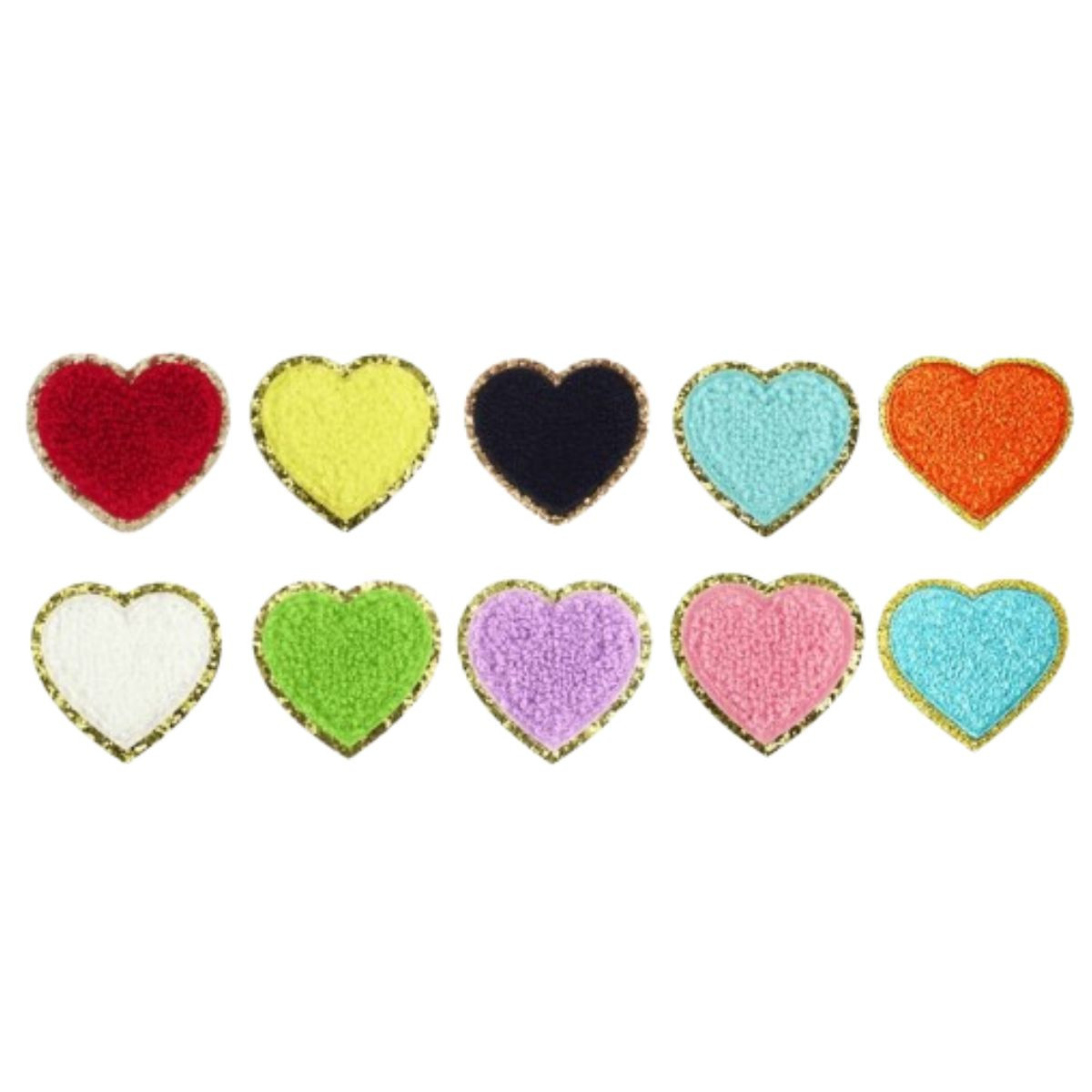 Self Adhesive Chenille Heart Patches product image