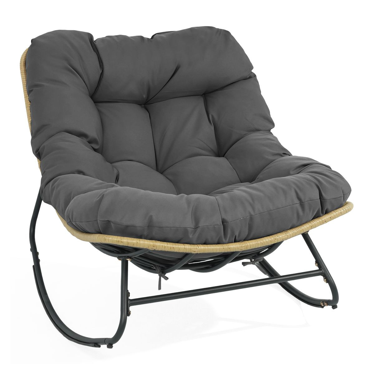 Outdoor Oversized Egg-Shaped Papasan Rocking Chair  product image