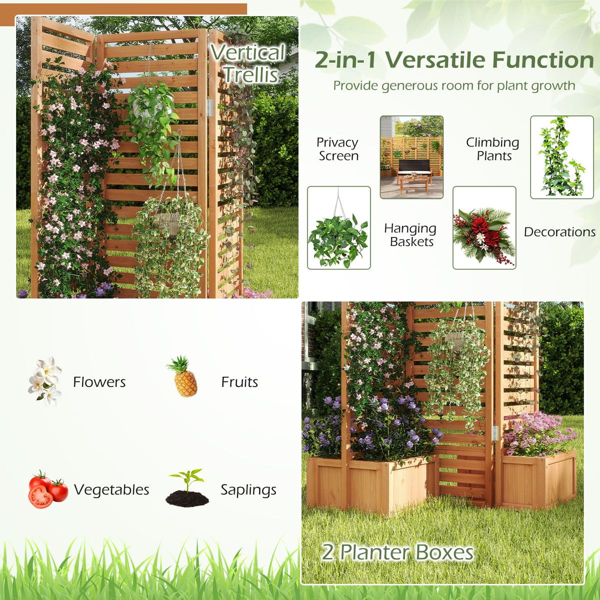 Outdoor Privacy Screen with Planter Boxes product image