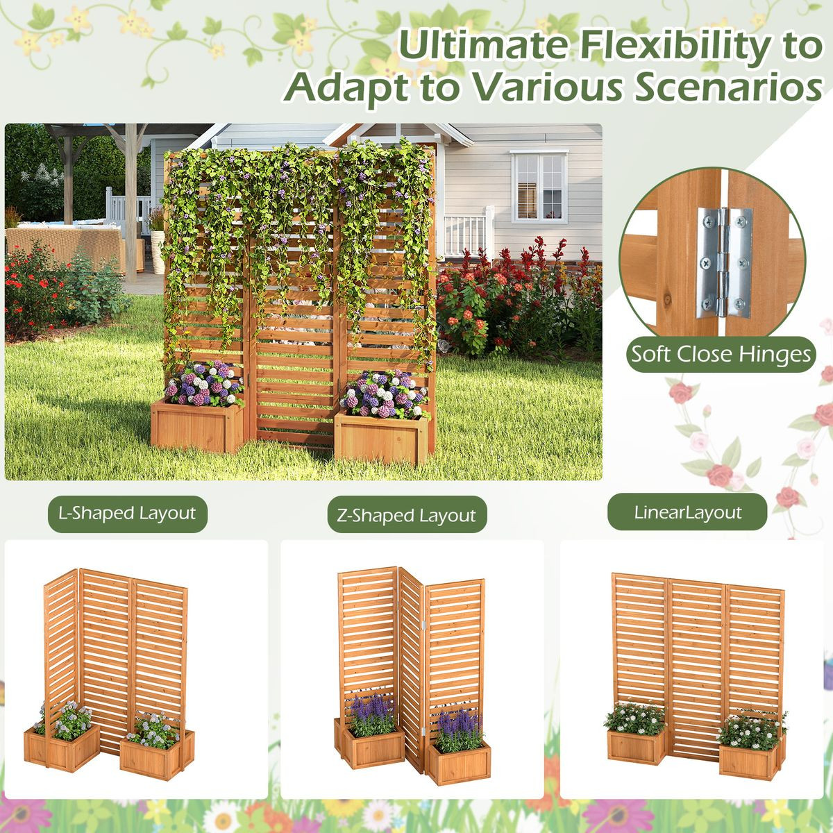 Outdoor Privacy Screen with Planter Boxes product image