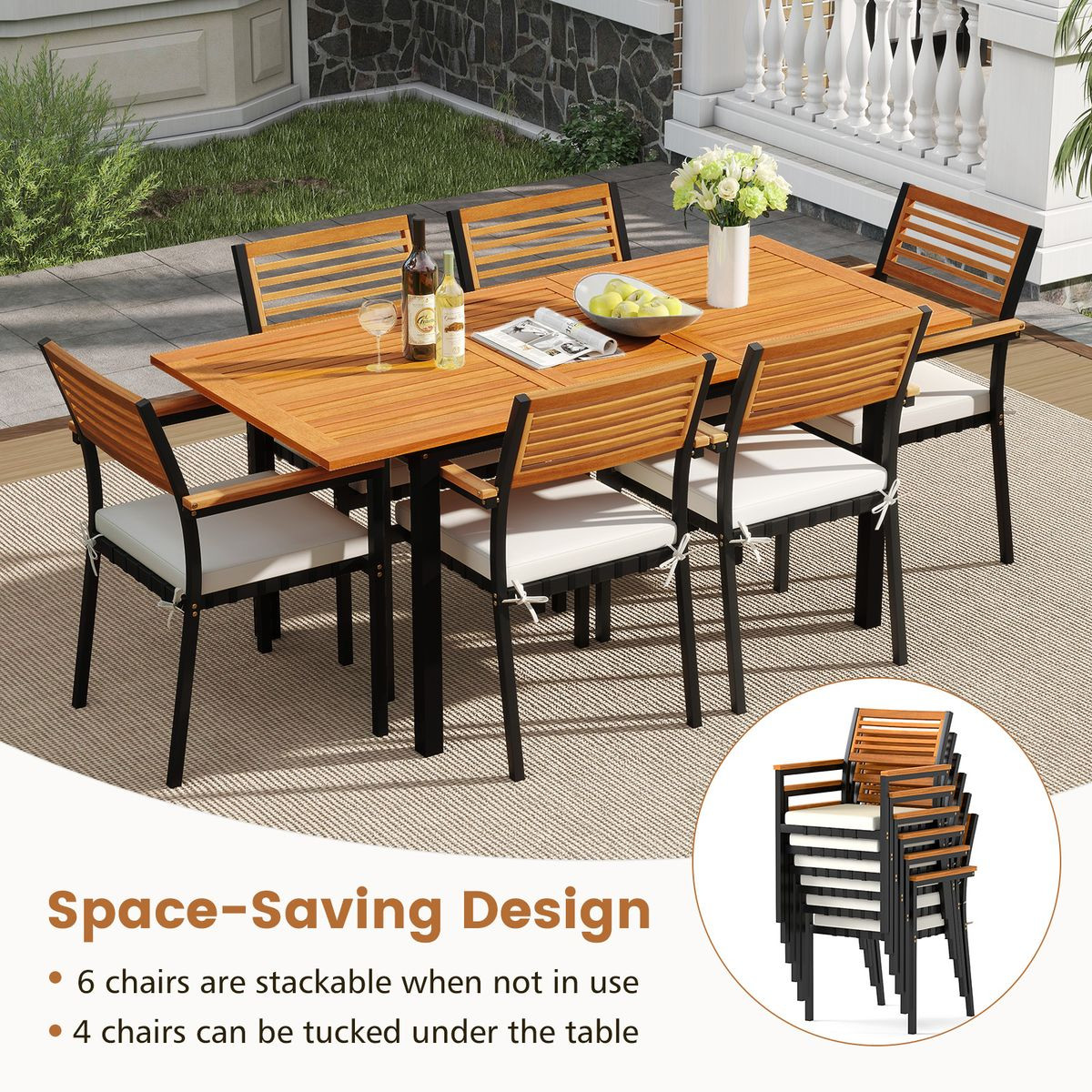 Stackable Patio Dining Chairs (Set of 6) product image