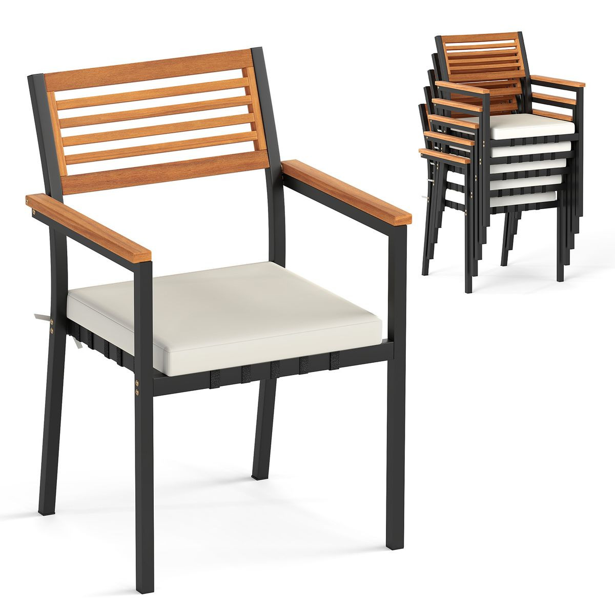 Stackable Patio Dining Chairs (Set of 6) product image