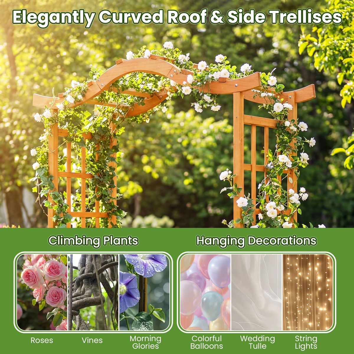 Gated Garden Arbor with Planter Boxes product image