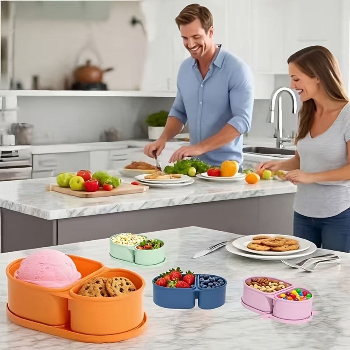 2-Compartment Portable Lunch Box product image
