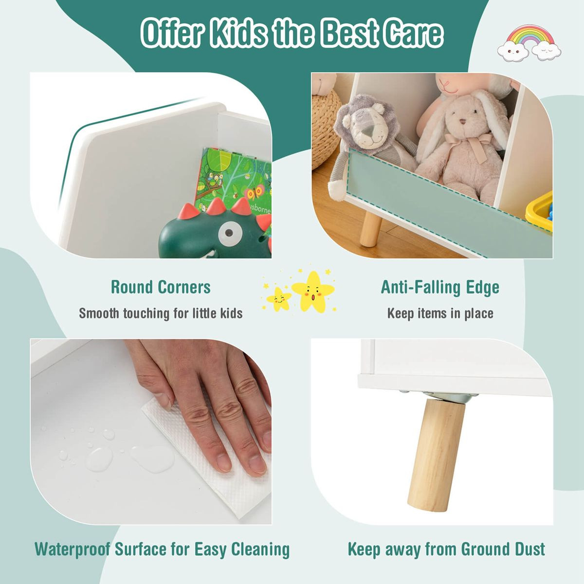 5-Cube Kids' Bookshelf and Toy Organizer  product image