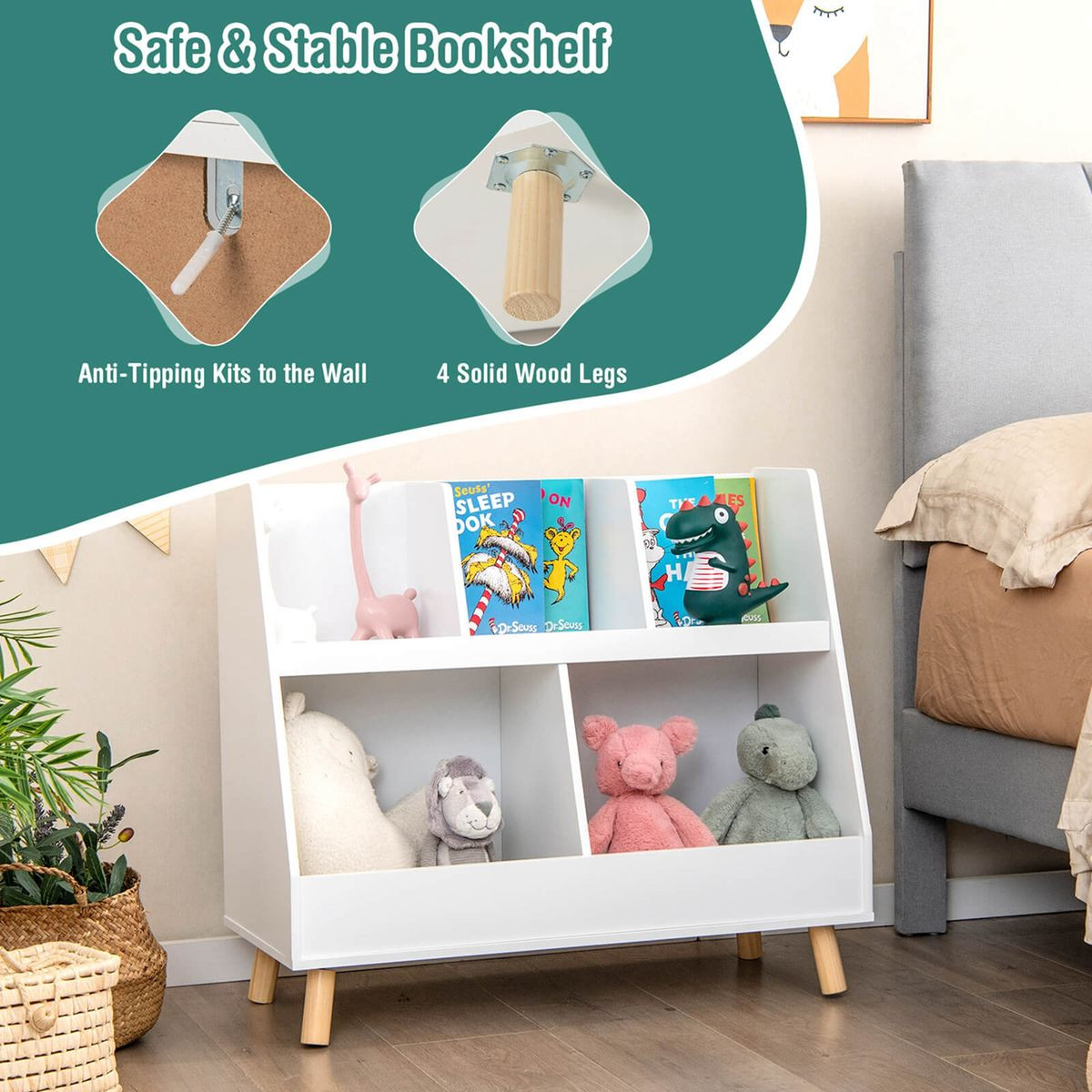 5-Cube Kids' Bookshelf and Toy Organizer  product image