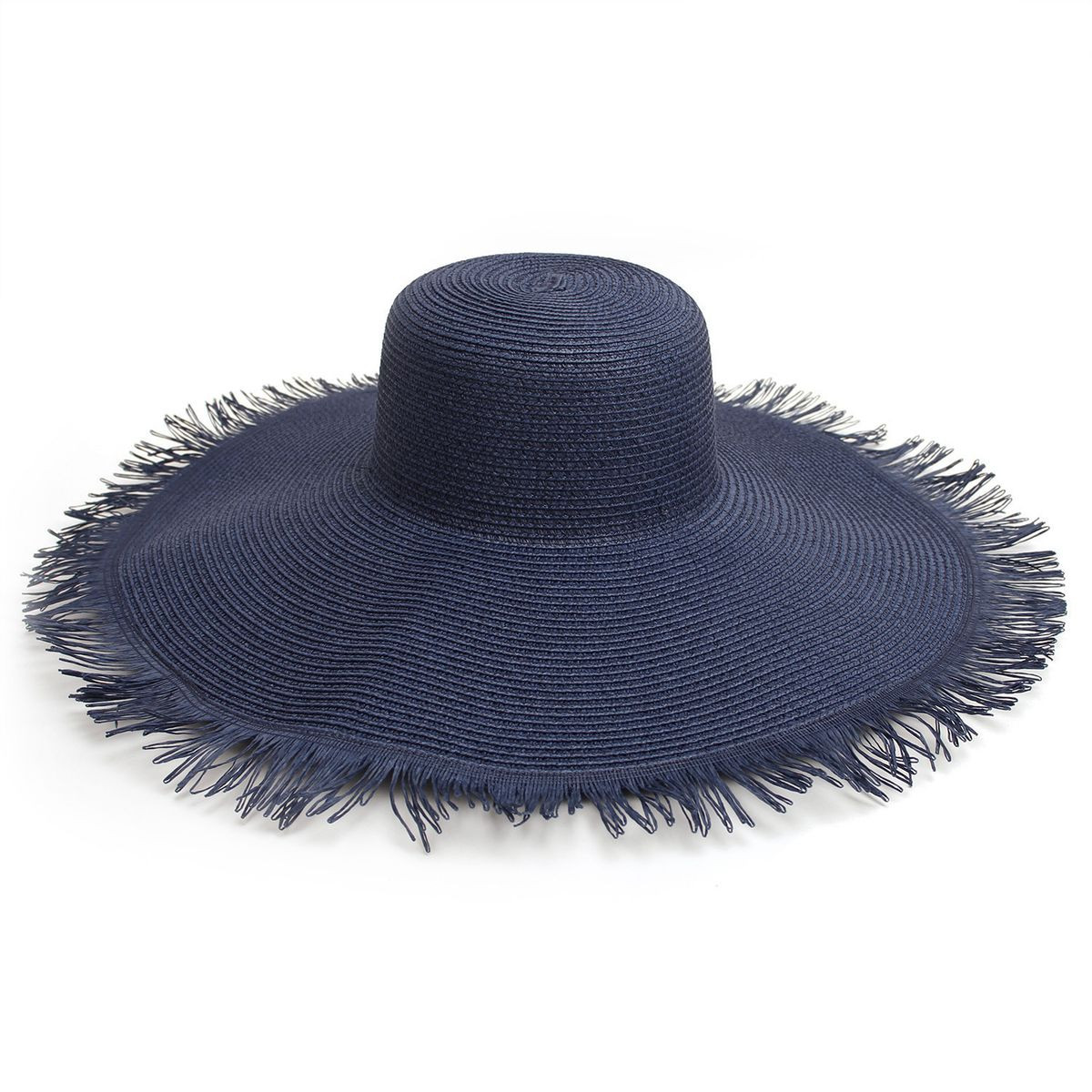 Extra Wide Brim Fringe Straw Sun Hat product image