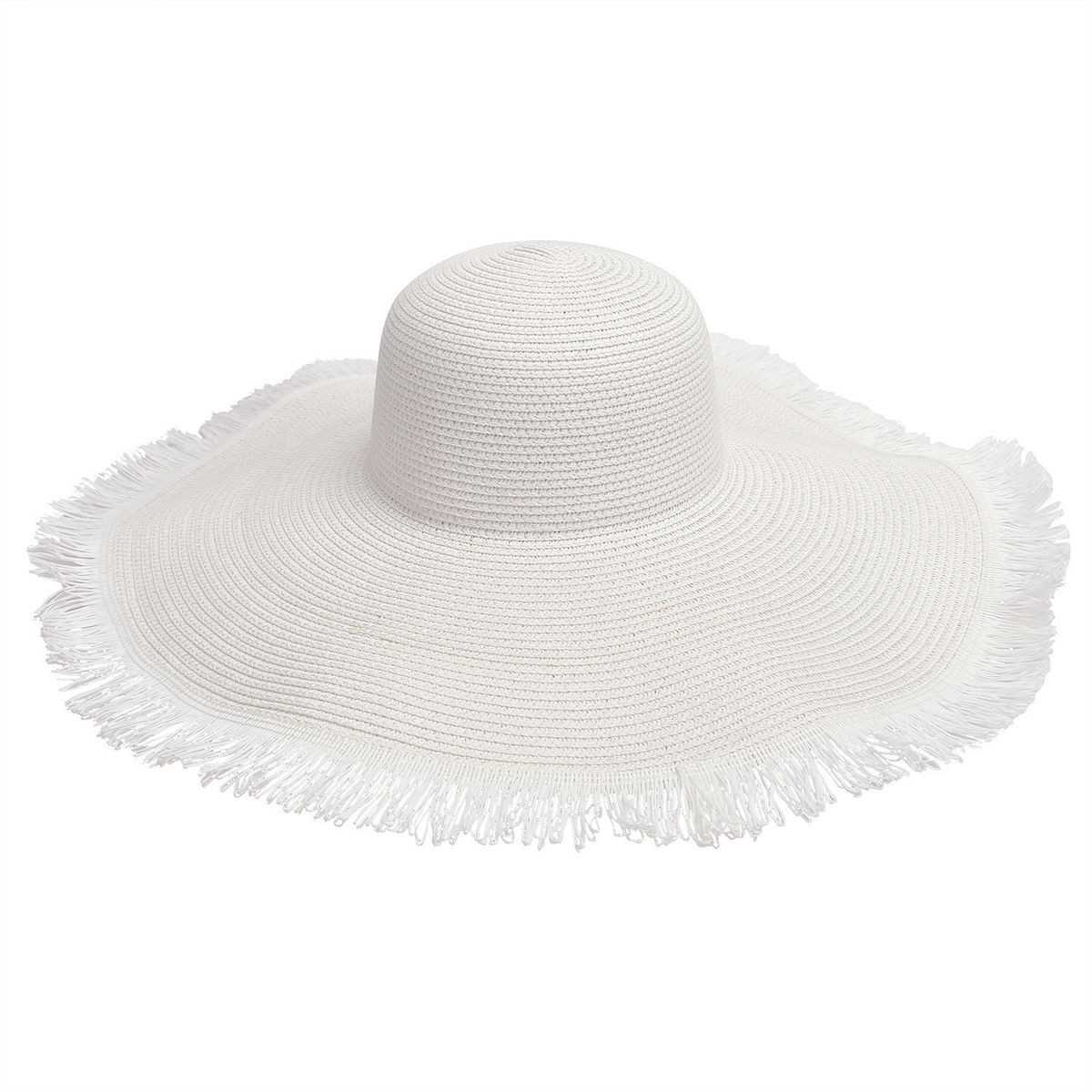 Extra Wide Brim Fringe Straw Sun Hat product image