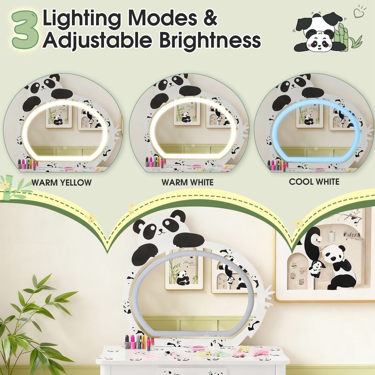 Kids' Dressing Table Set with LED Backlit product image