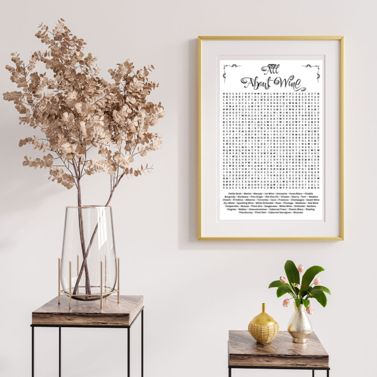'All About Wine' Find a Word Print product image