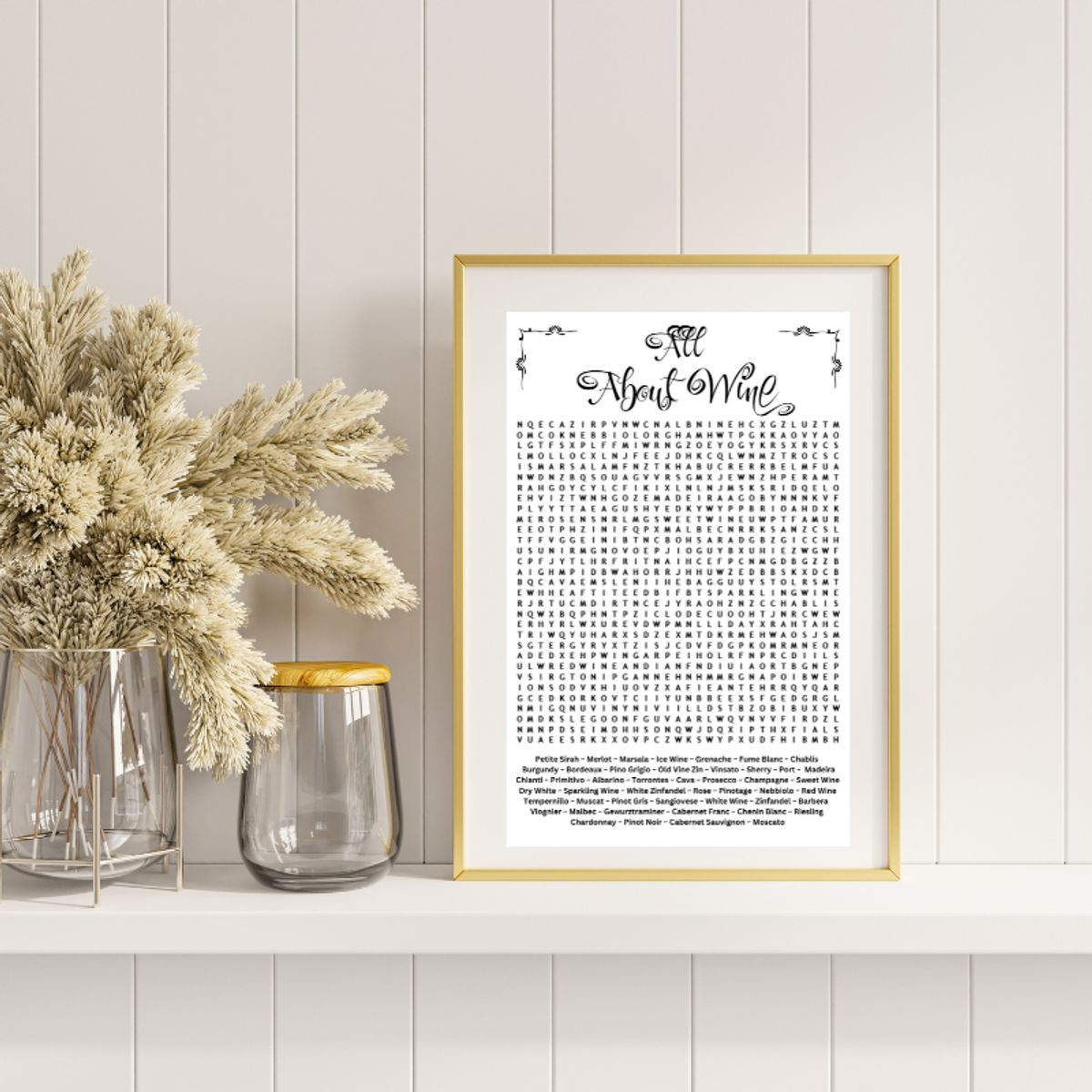 'All About Wine' Find a Word Print product image
