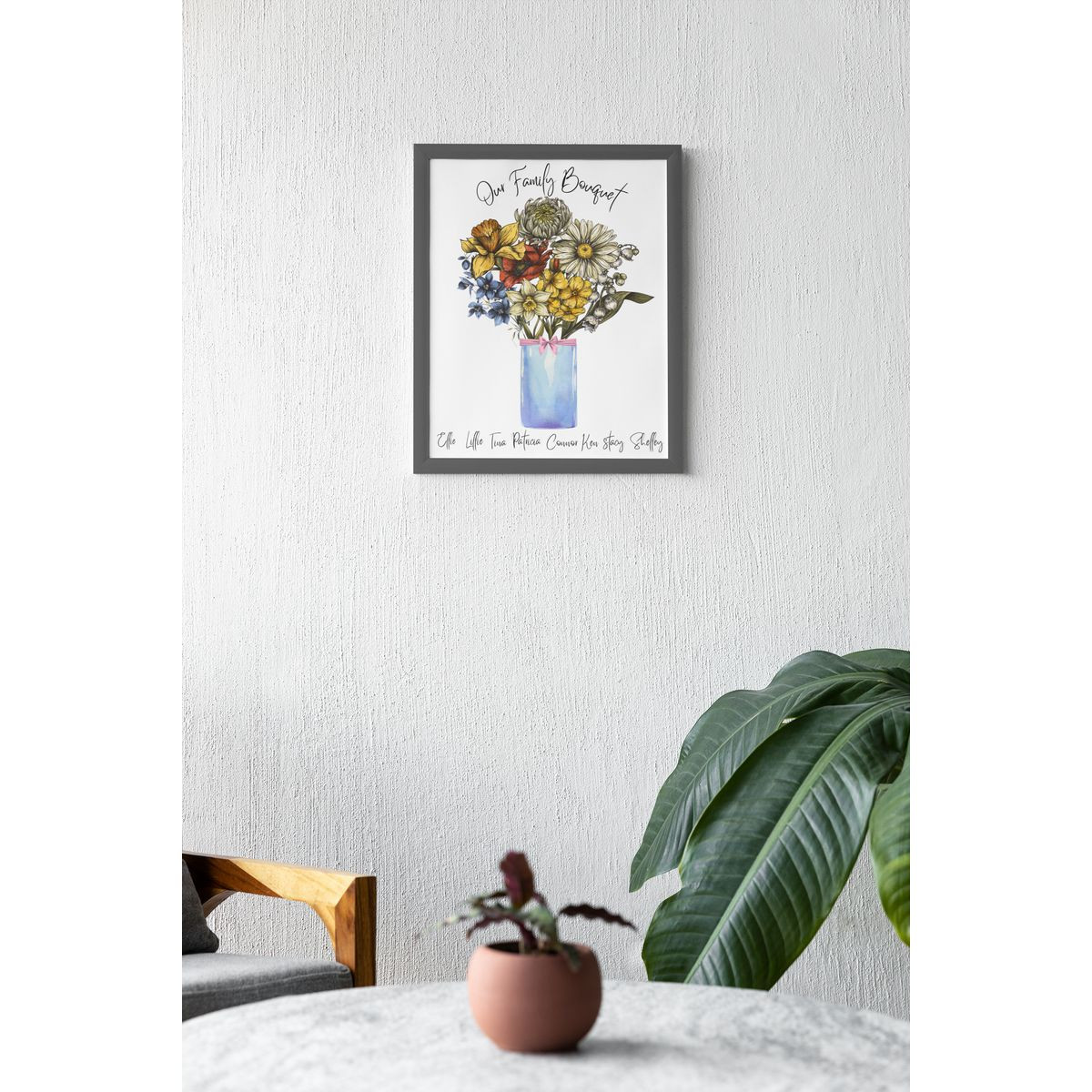 Personalized Family Flower Bouquet Print product image