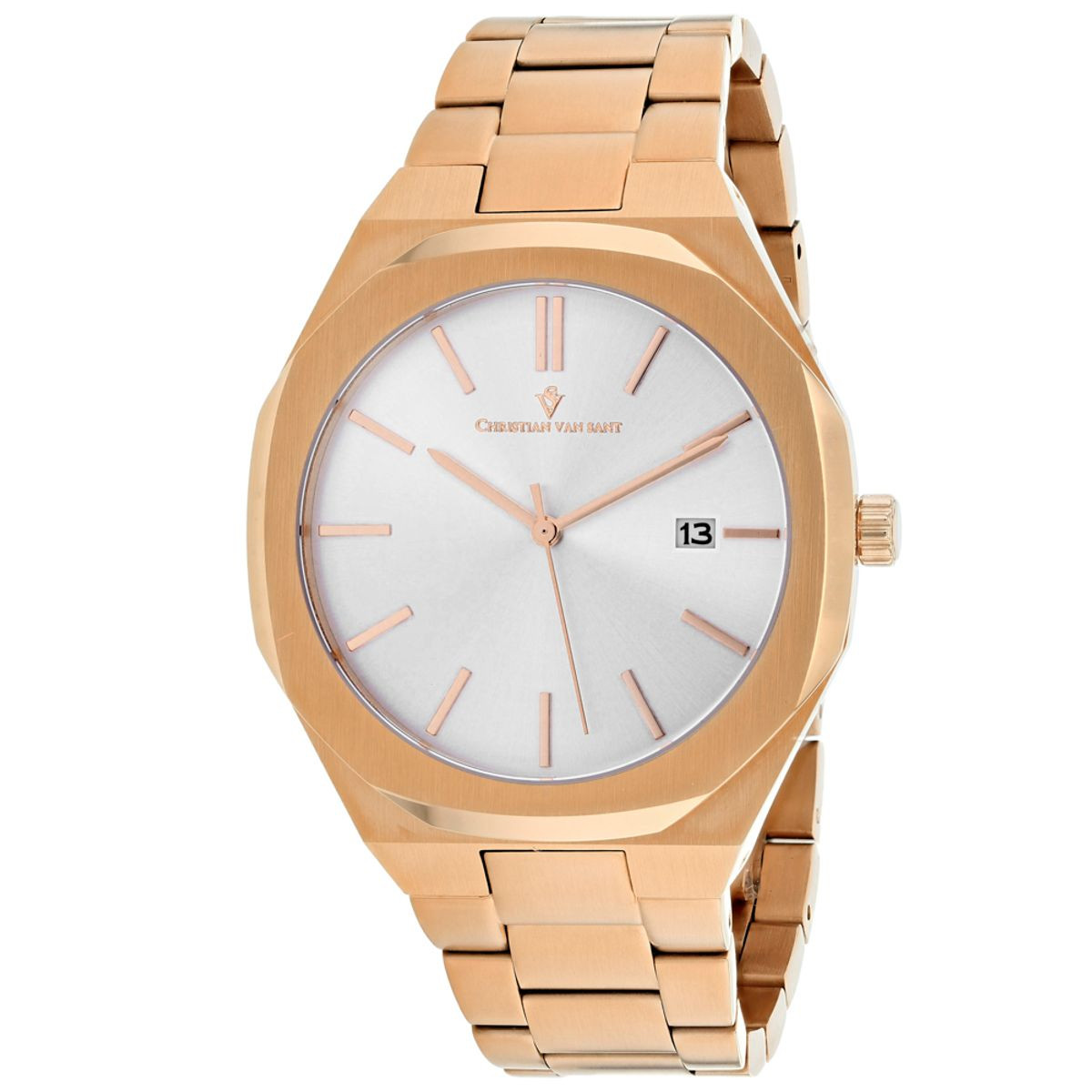 Christian Van Sant Men's Octavius Slim Silver Dial Watch product image