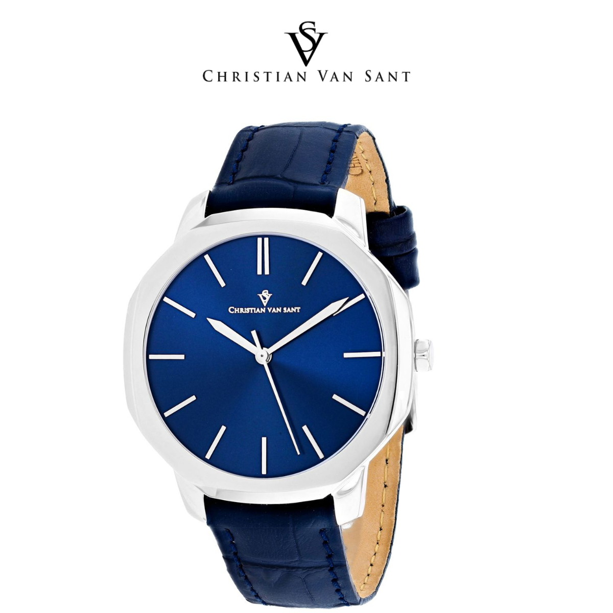 Christian Van Sant Men's Octavius Slim Blue Dial Watch product image
