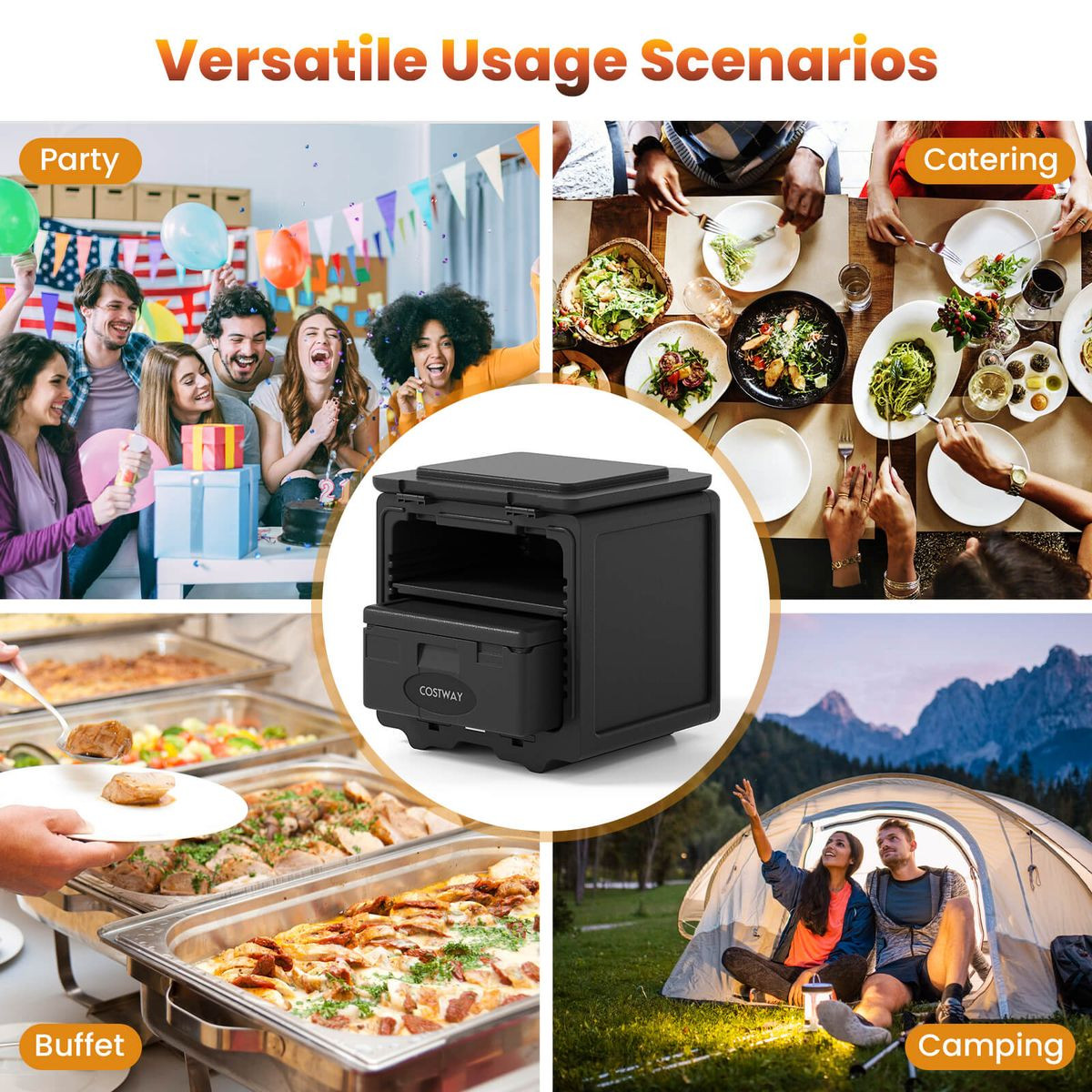 2-Tier Insulated Food Pan Carrier with Removable Tray  product image