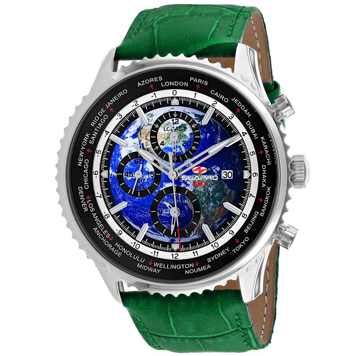 Seapro Men's Meridian World Timer GMT Blue Dial Watch product image