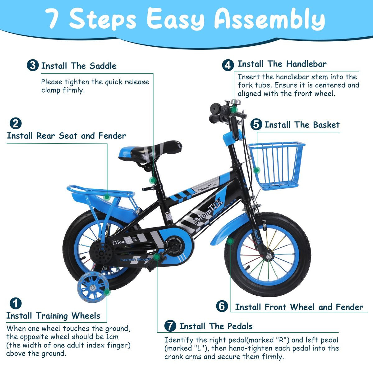 Kids' Bike with Training Wheels and Basket (12" or 16") product image