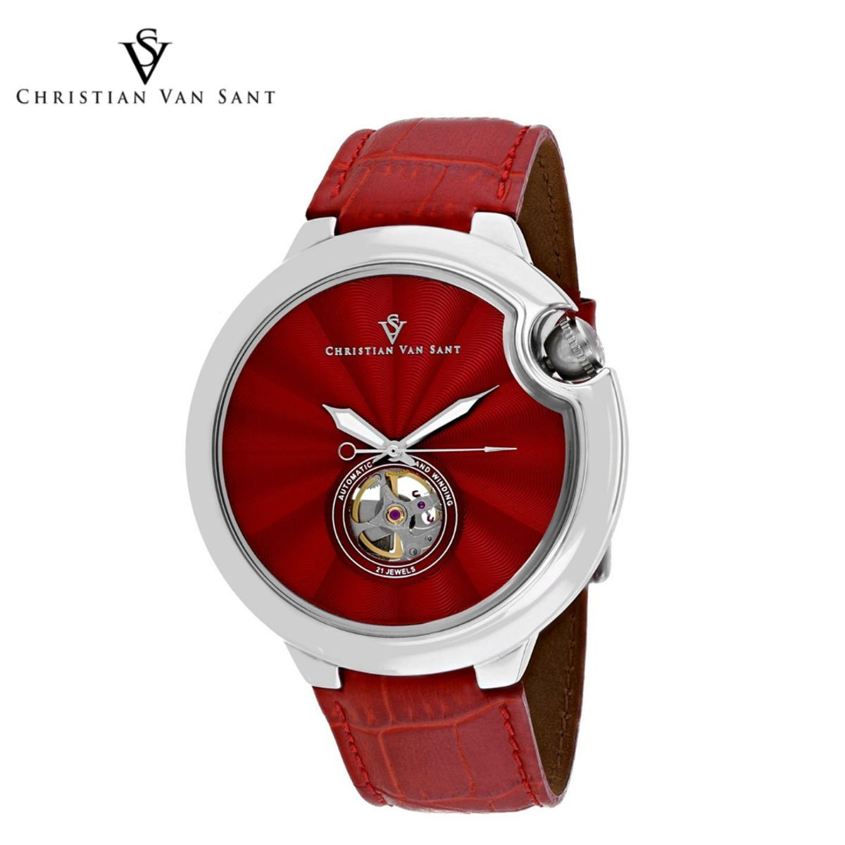 Christian Van Sant Men's Cyclone Automatic Red Dial Watch product image