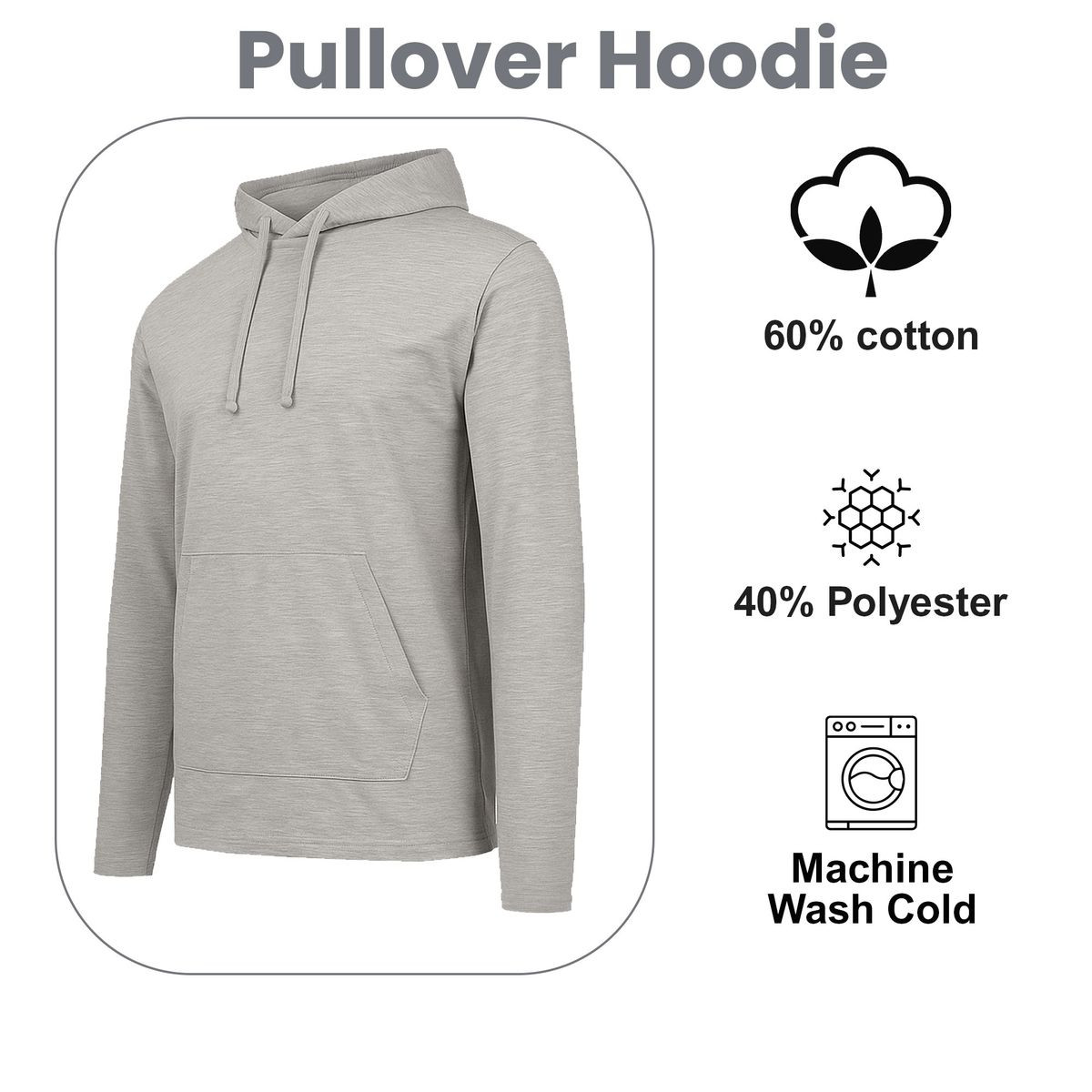 Men's Casual Pullover Drawstring Hoodie (3-Pack) product image