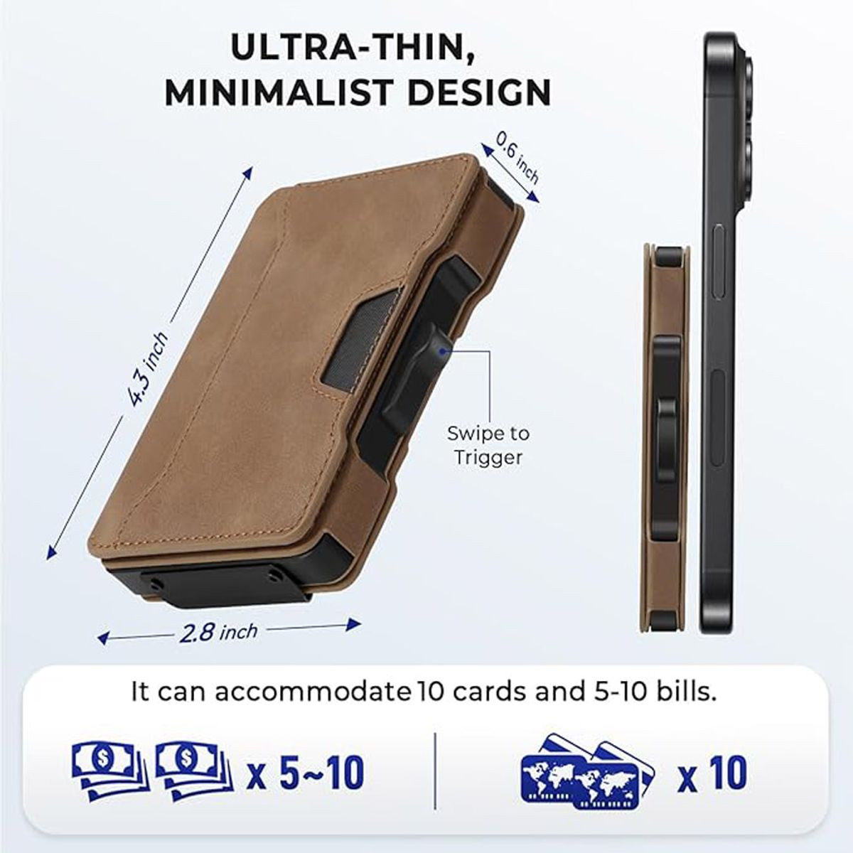 Slim Aluminum Pop-Up Credit Card Holder with Money Clip product image