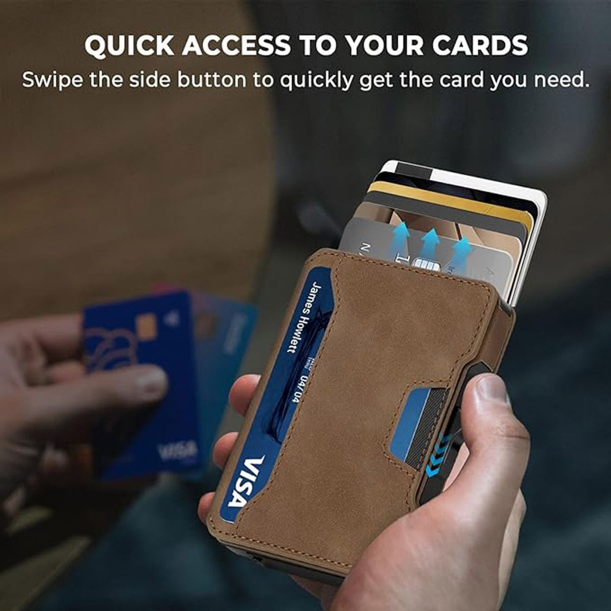 Slim Aluminum Pop-Up Credit Card Holder with Money Clip product image