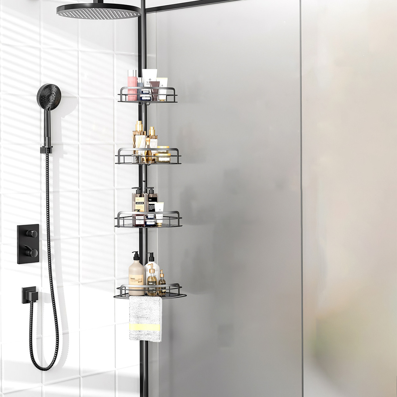 Floor-to-Ceiling Corner Shower Caddy  product image