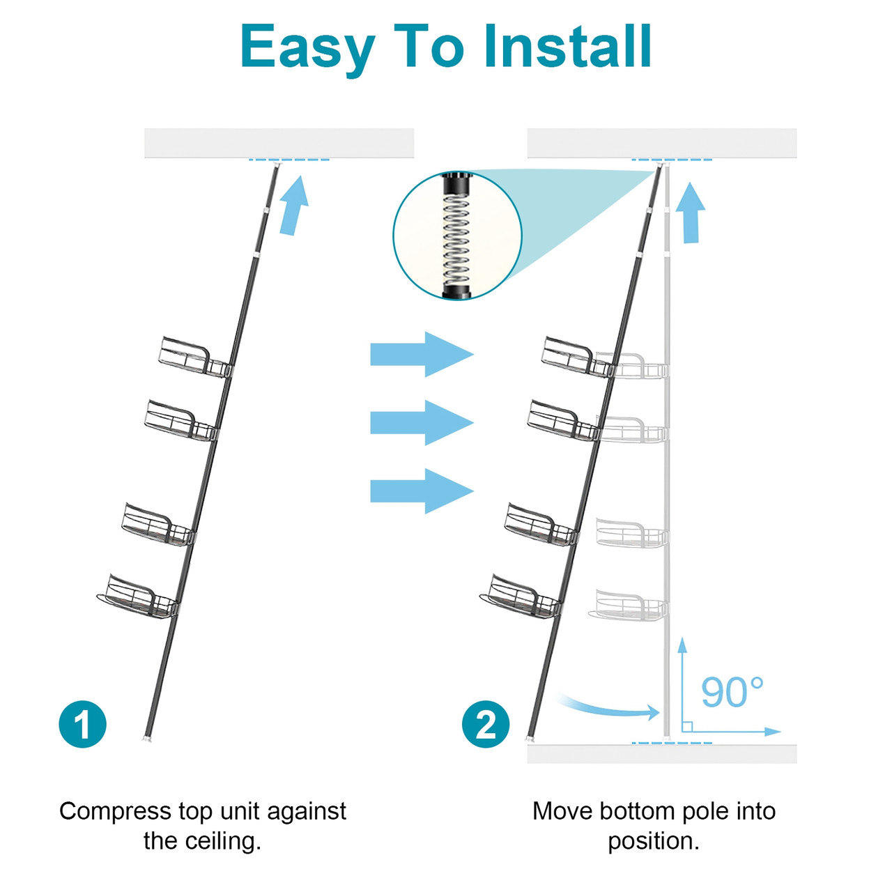 Floor-to-Ceiling Corner Shower Caddy  product image