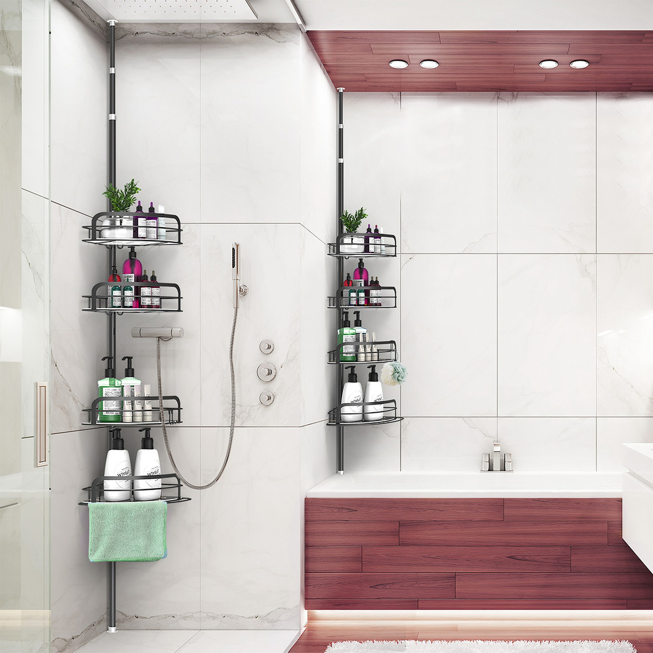 Floor-to-Ceiling Corner Shower Caddy  product image