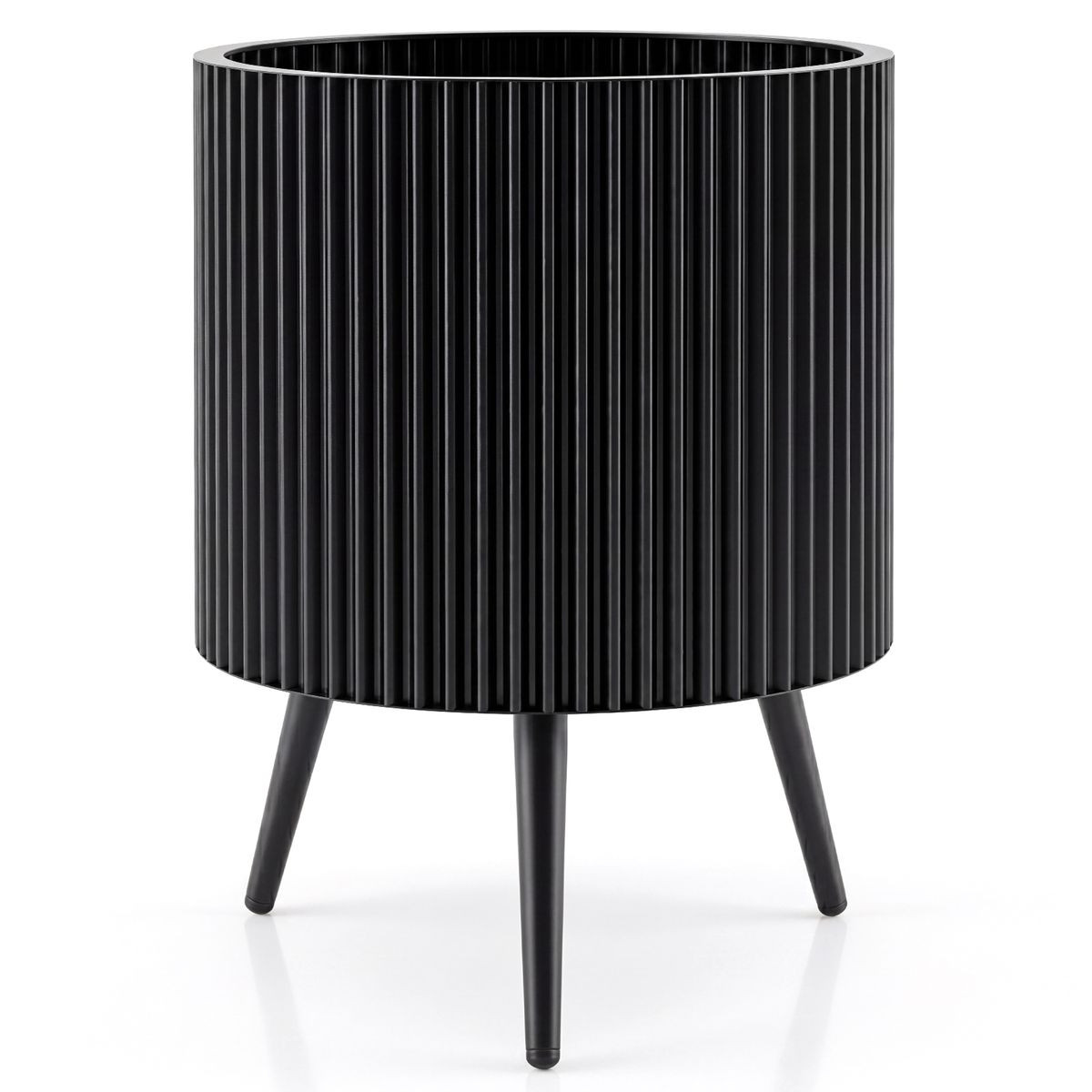Fluted Metal Plant Pot with Stand (1- or 2-Pack) product image