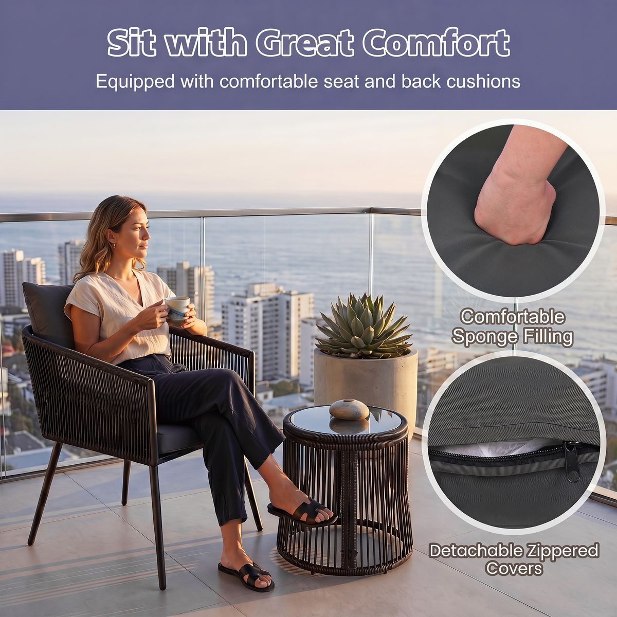 Rattan Conversation Furniture (3 Piece Set)  product image